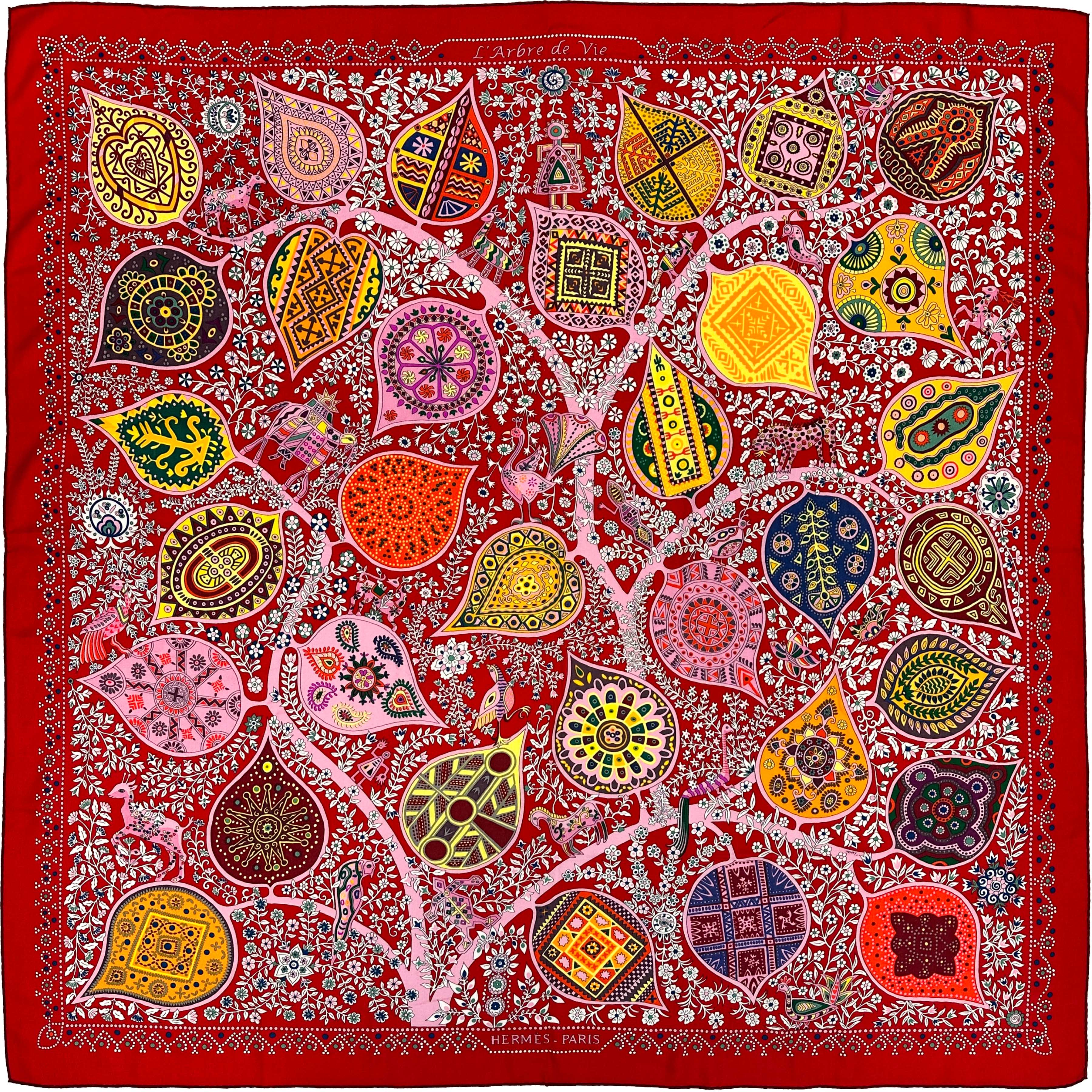 Hermès L'arbre de Vie Cashmere Silk 140