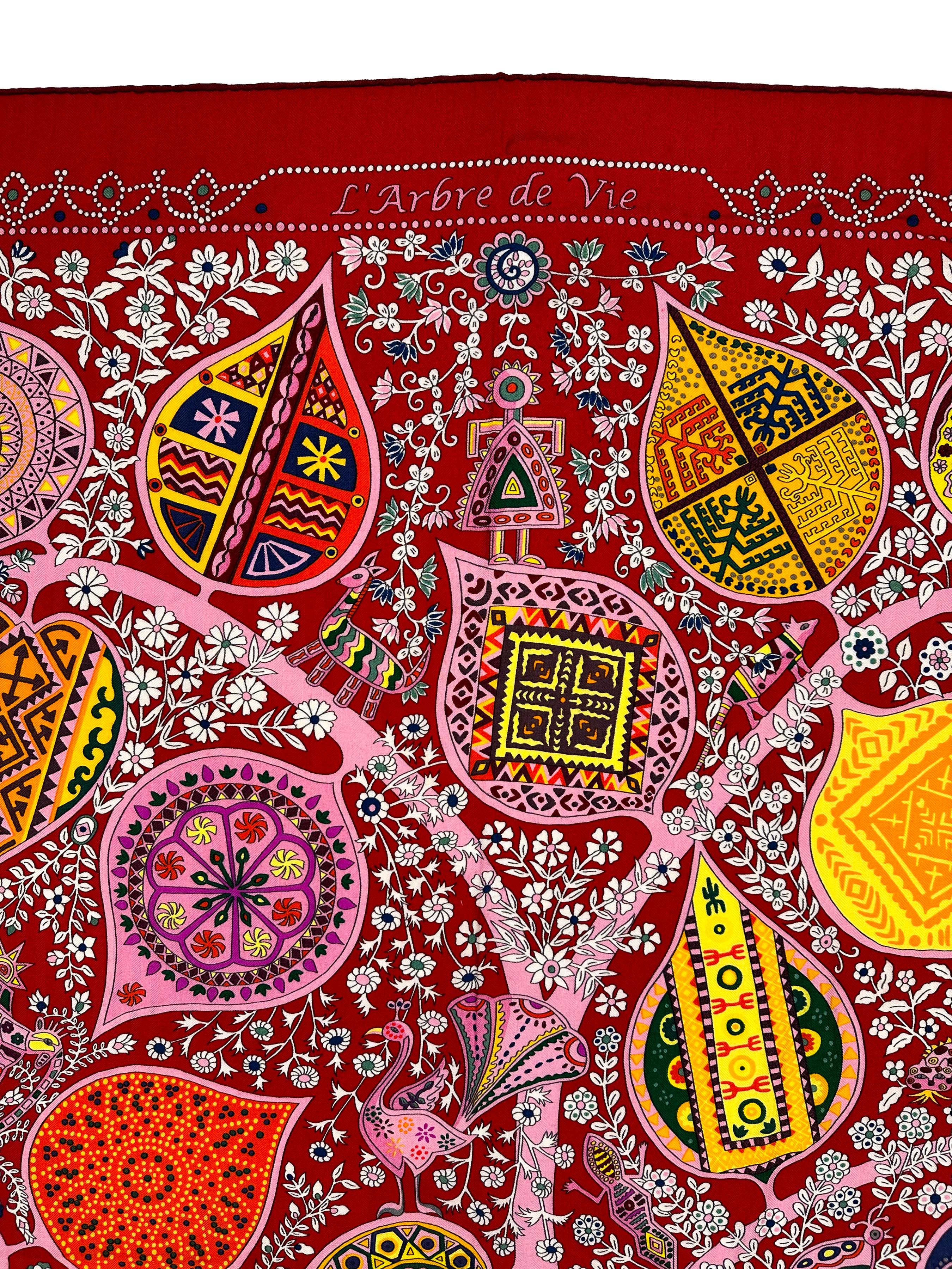 Hermès L'arbre de Vie Cashmere Silk 140