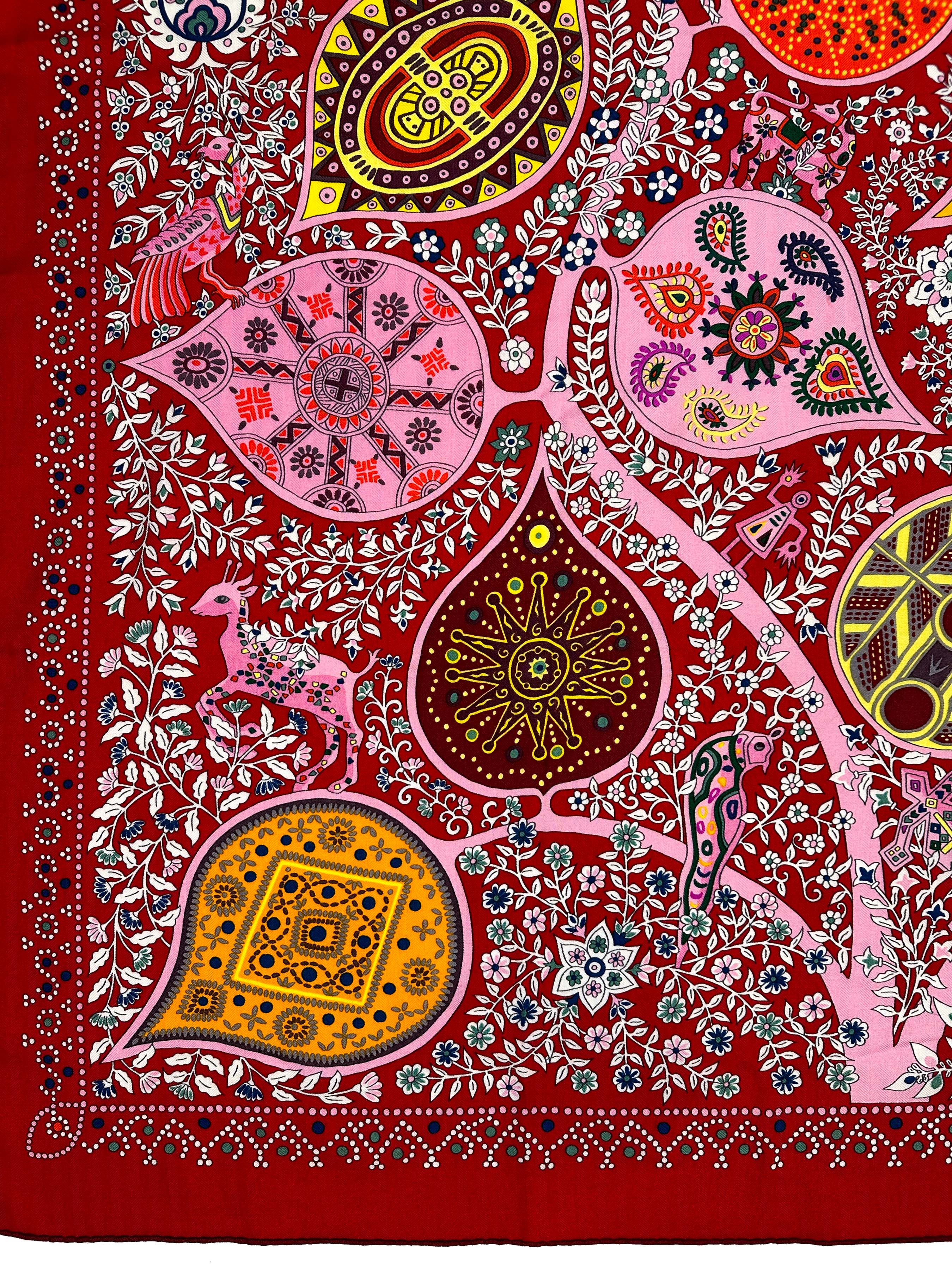 Hermès L'arbre de Vie Cashmere Silk 140