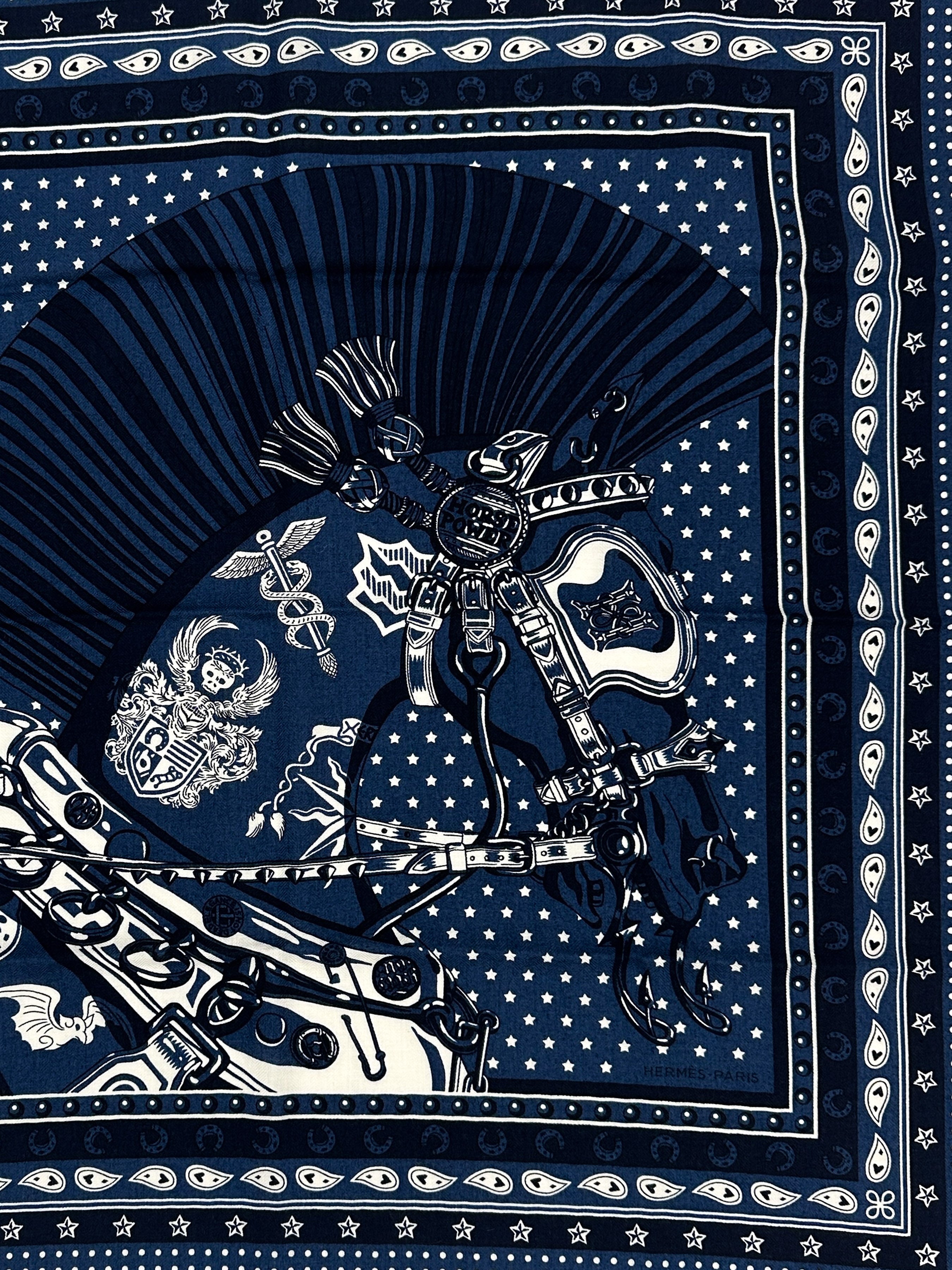 Hermès Cheval Punk Bandana Cashmere Silk 65