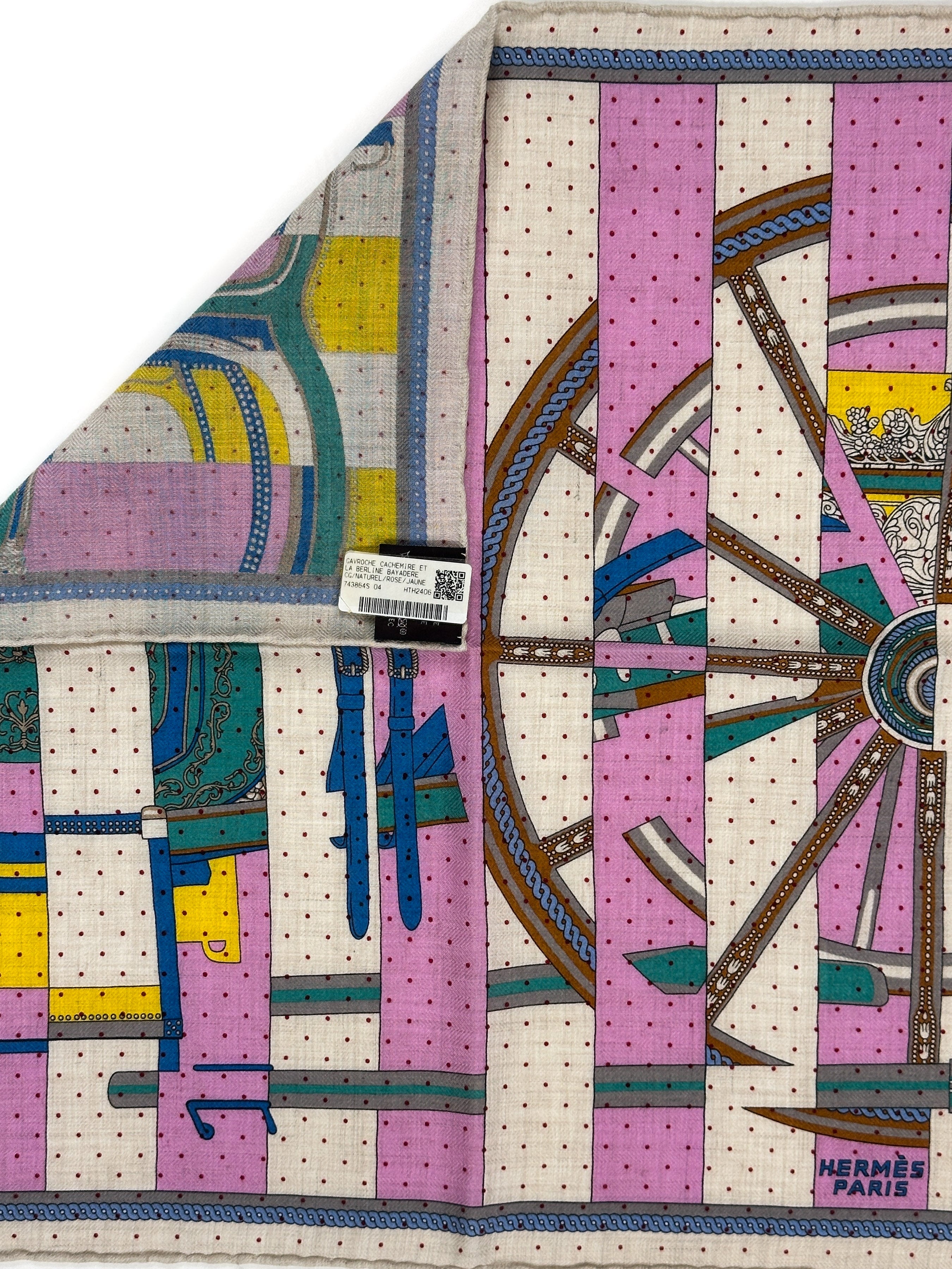 Hermès La Berline Bayadère Cashmere Silk 45
