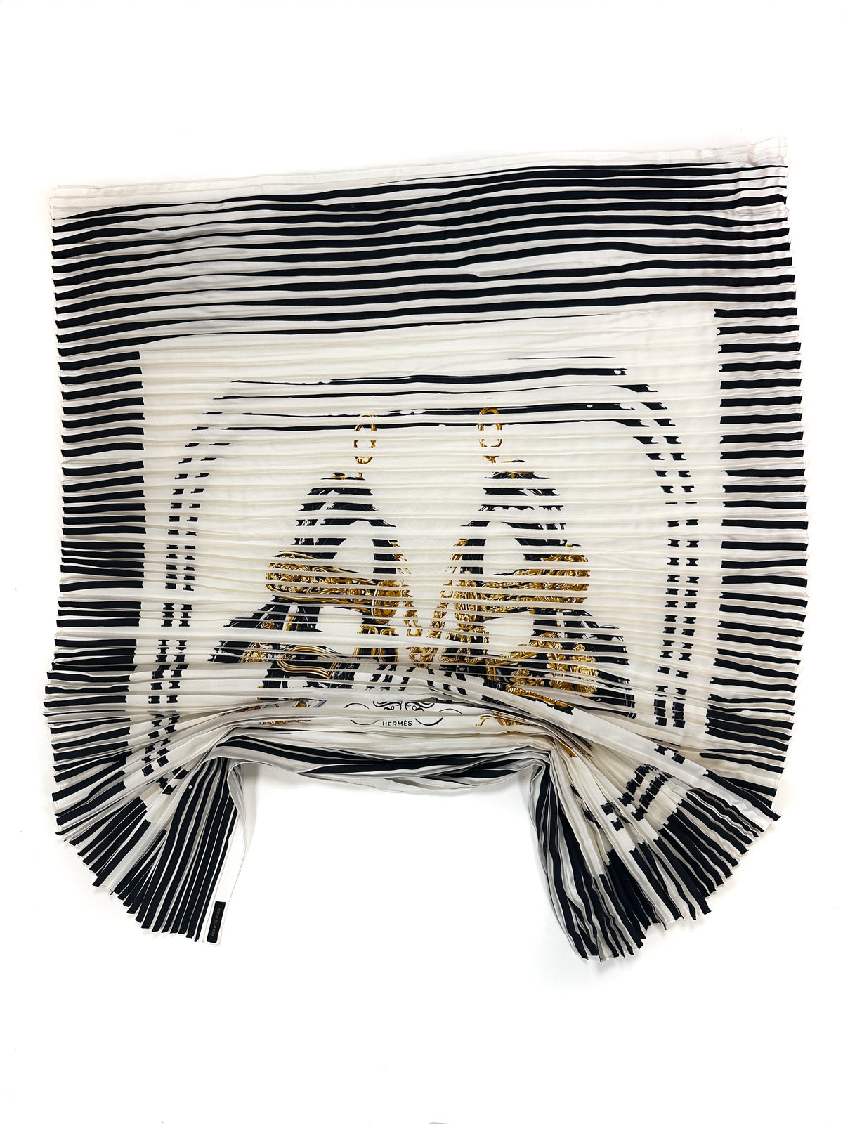 Hermès Exceptional Brides de Gala Bayadere Plissé Shawl