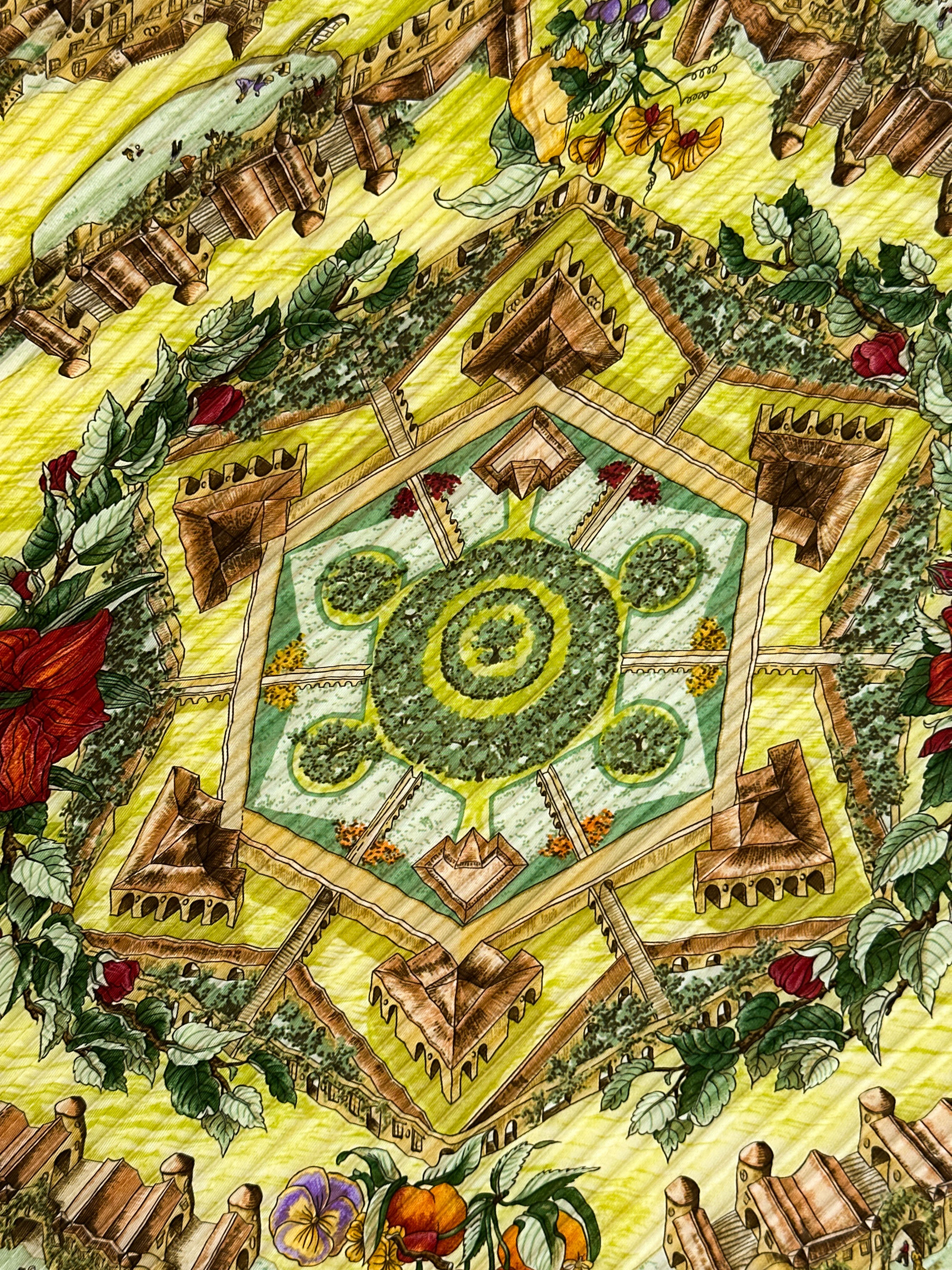 Hermès Au Pays de Cocagne Plissé 90