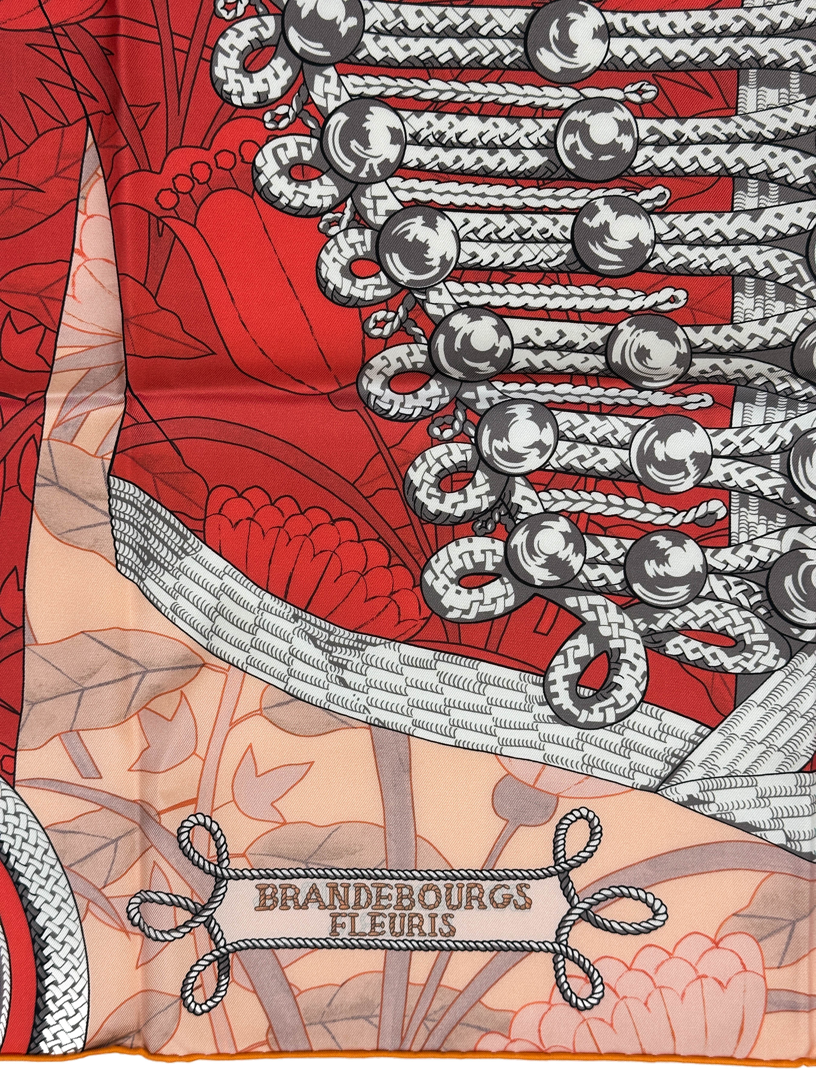 Hermès Brandebourgs Fleuris Double Face 90