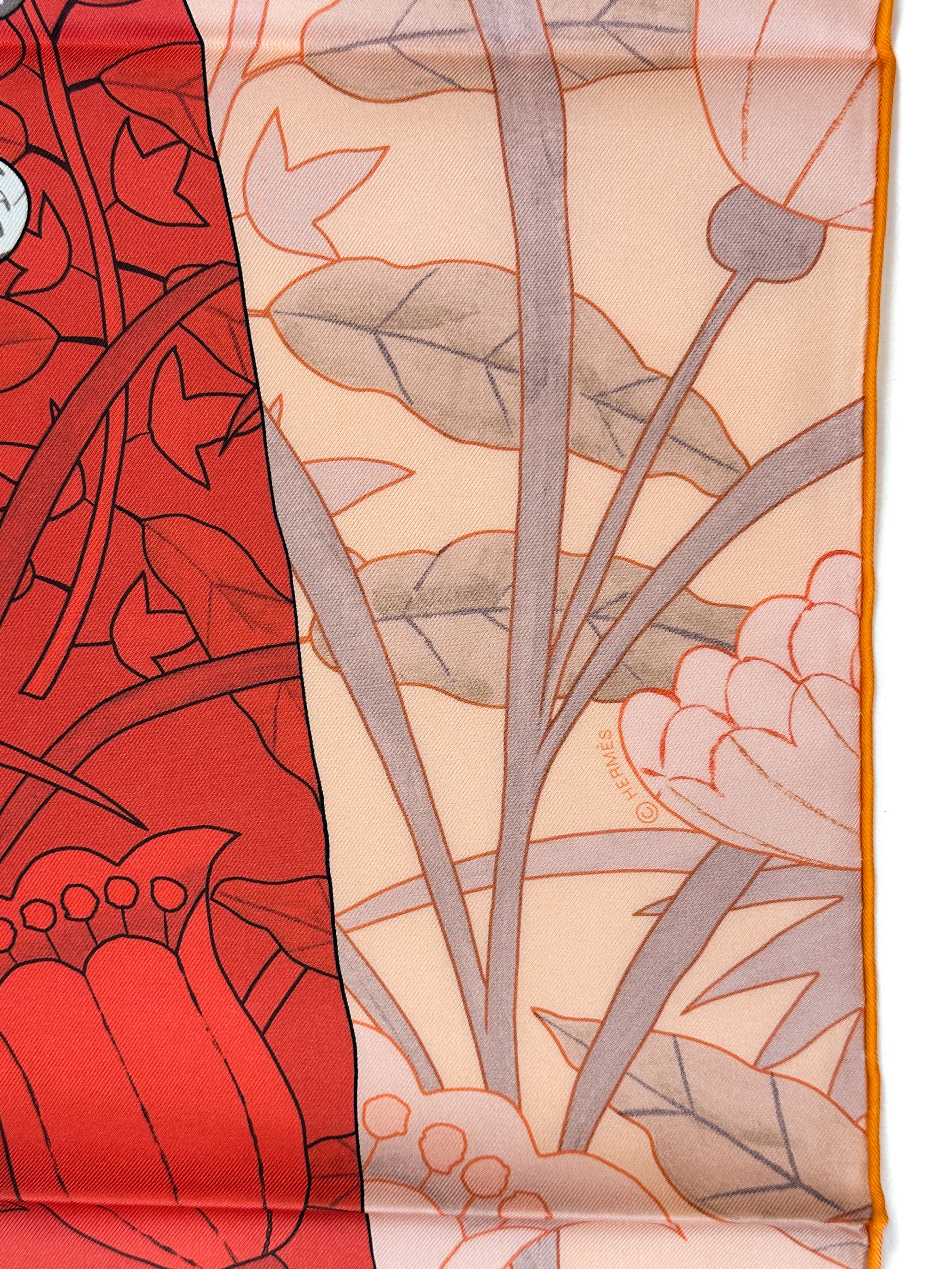 Hermès Brandebourgs Fleuris Double Face 90