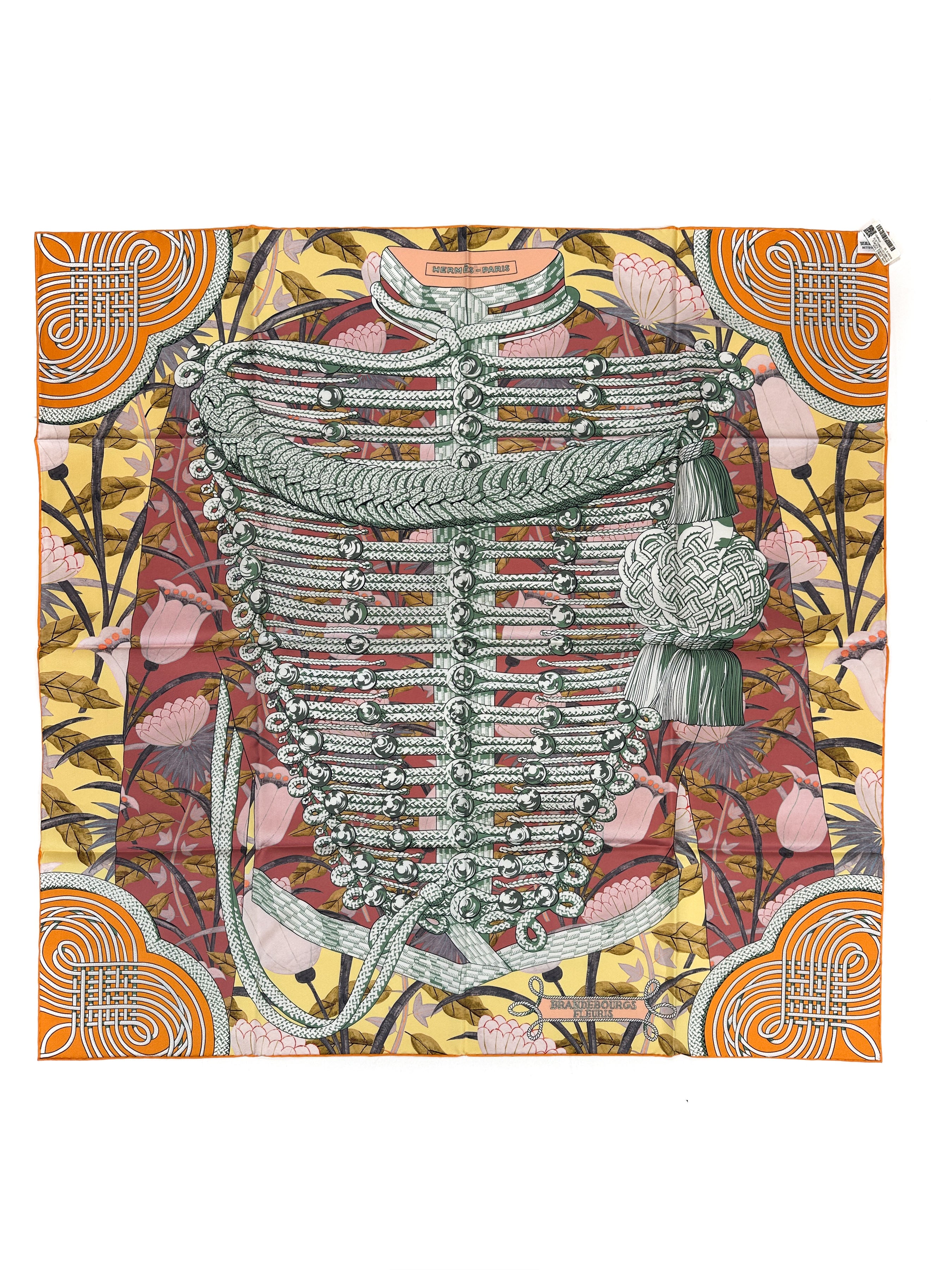 Hermès Brandebourgs Fleuris Double Face 90