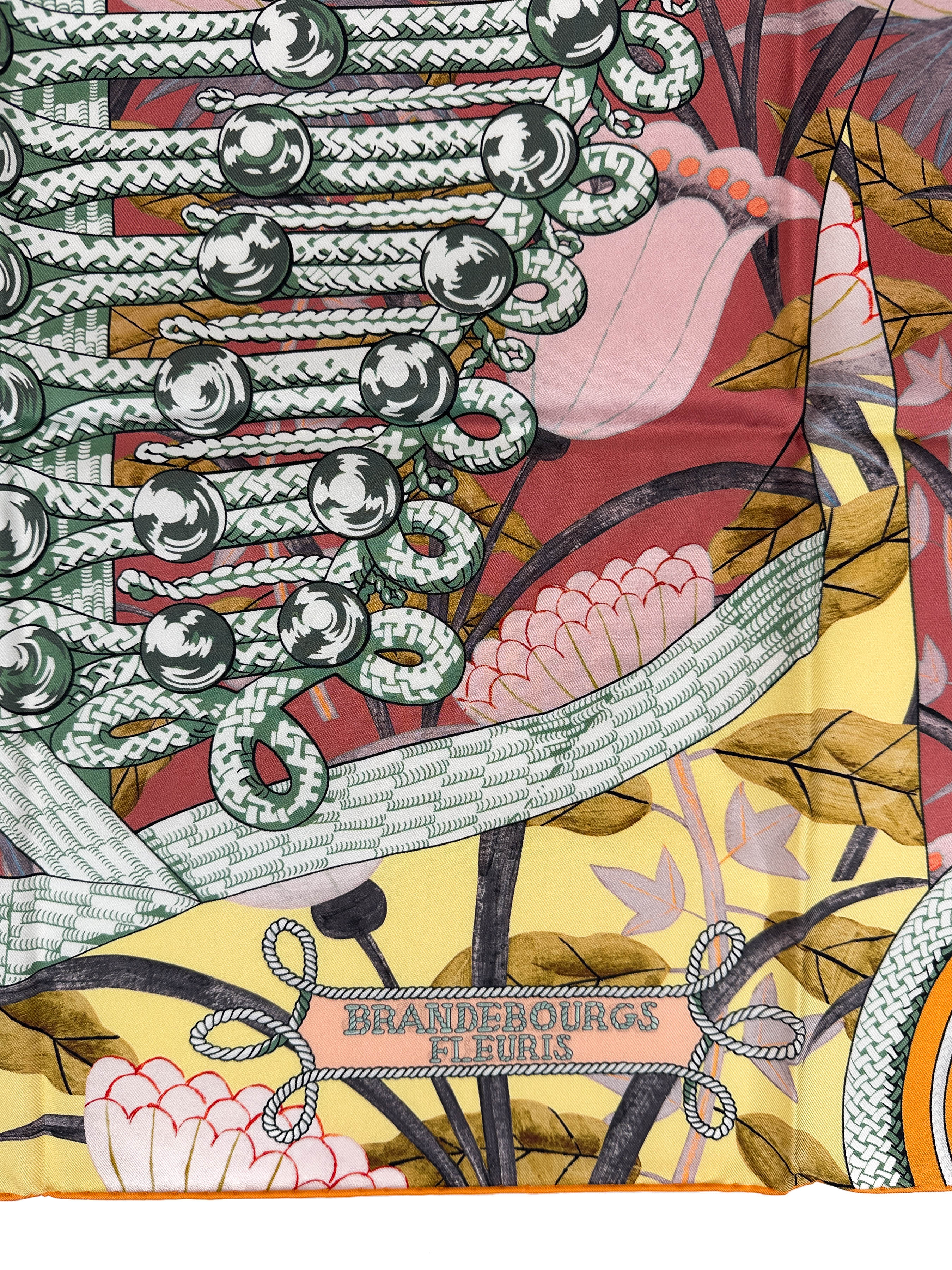 Hermès Brandebourgs Fleuris Double Face 90