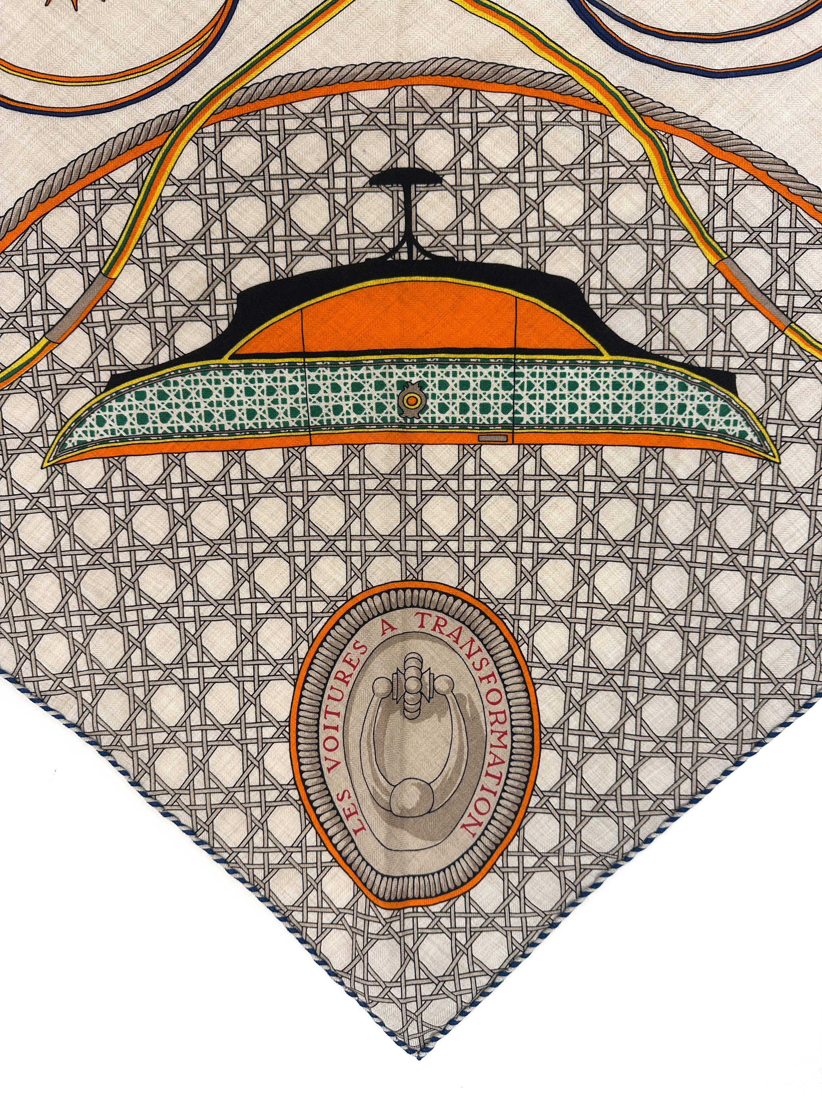 Hermès Les Voitures à Transformation Cashmere Silk Giant Triangle