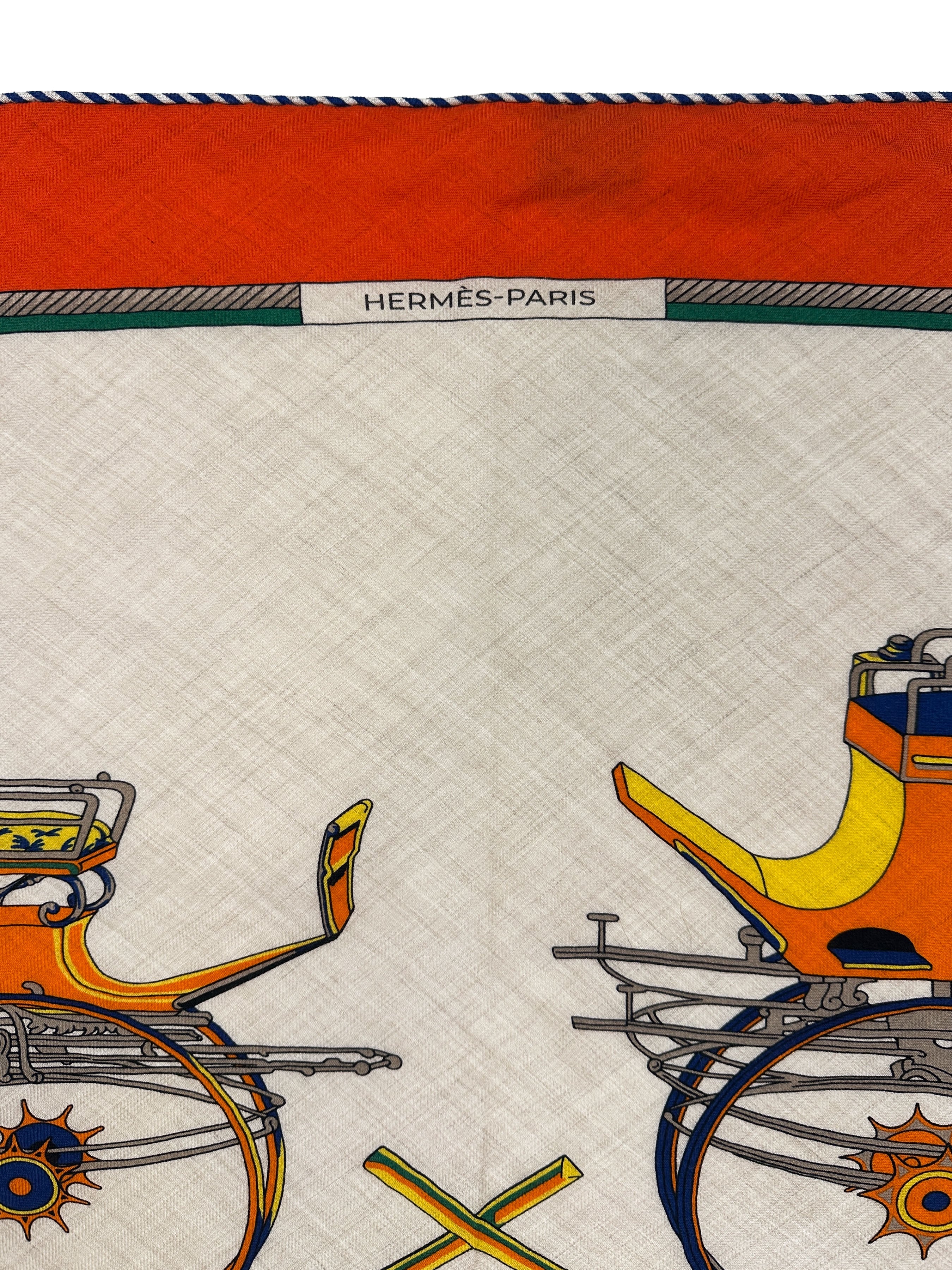 Hermès Les Voitures à Transformation Cashmere Silk Giant Triangle
