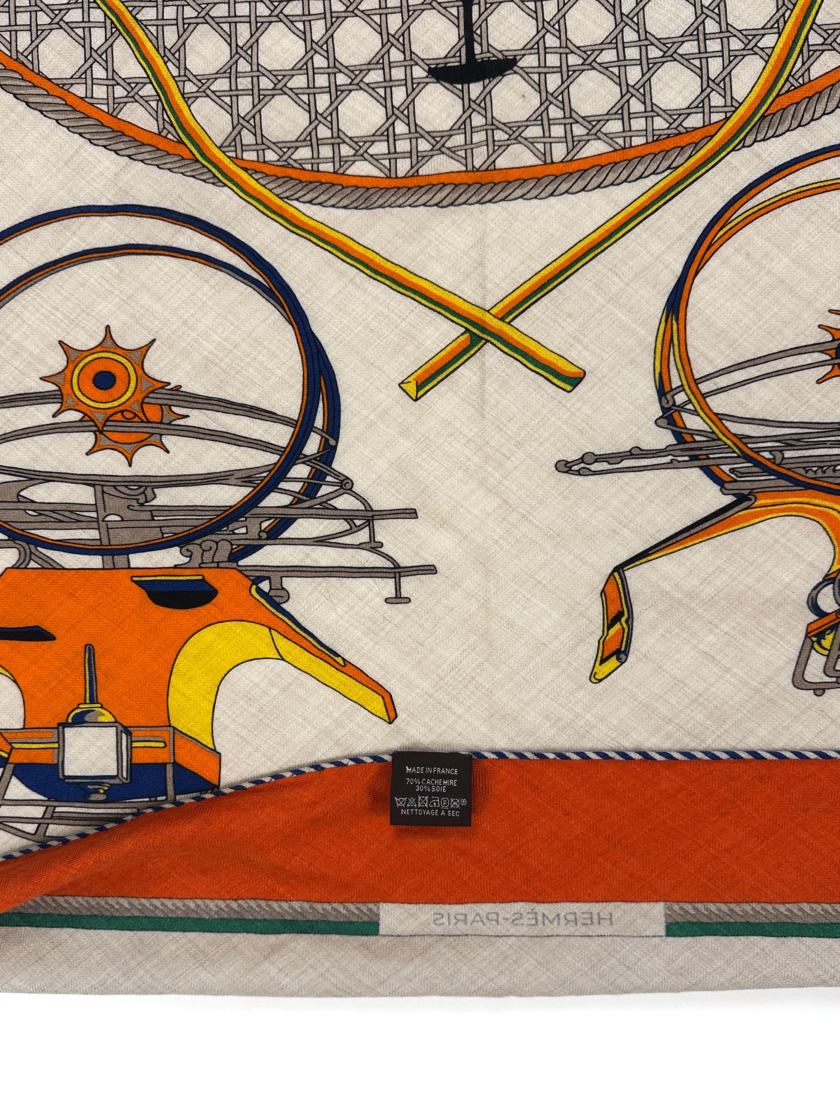 Hermès Les Voitures à Transformation Cashmere Silk Giant Triangle