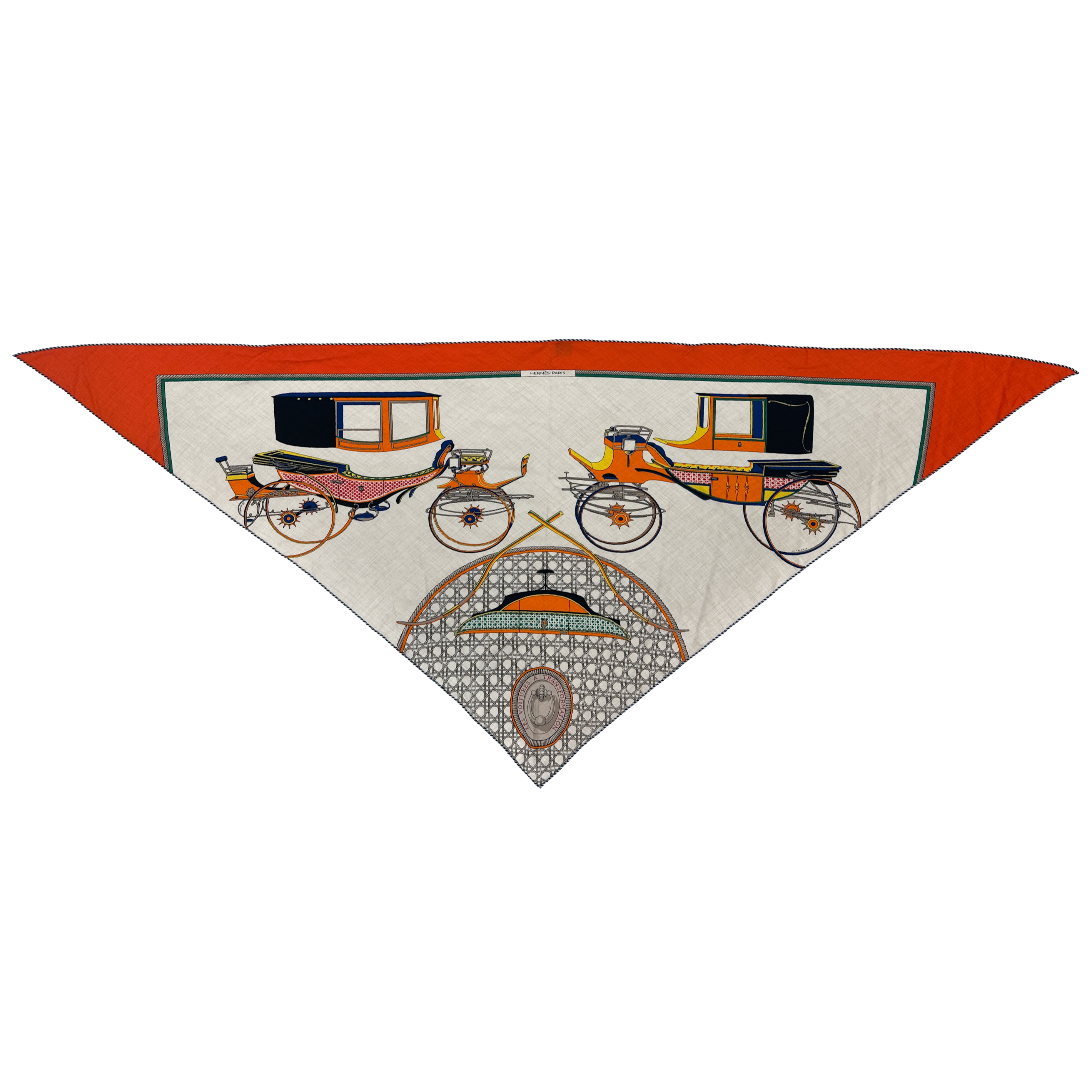 Hermès Les Voitures à Transformation Cashmere Silk Giant Triangle