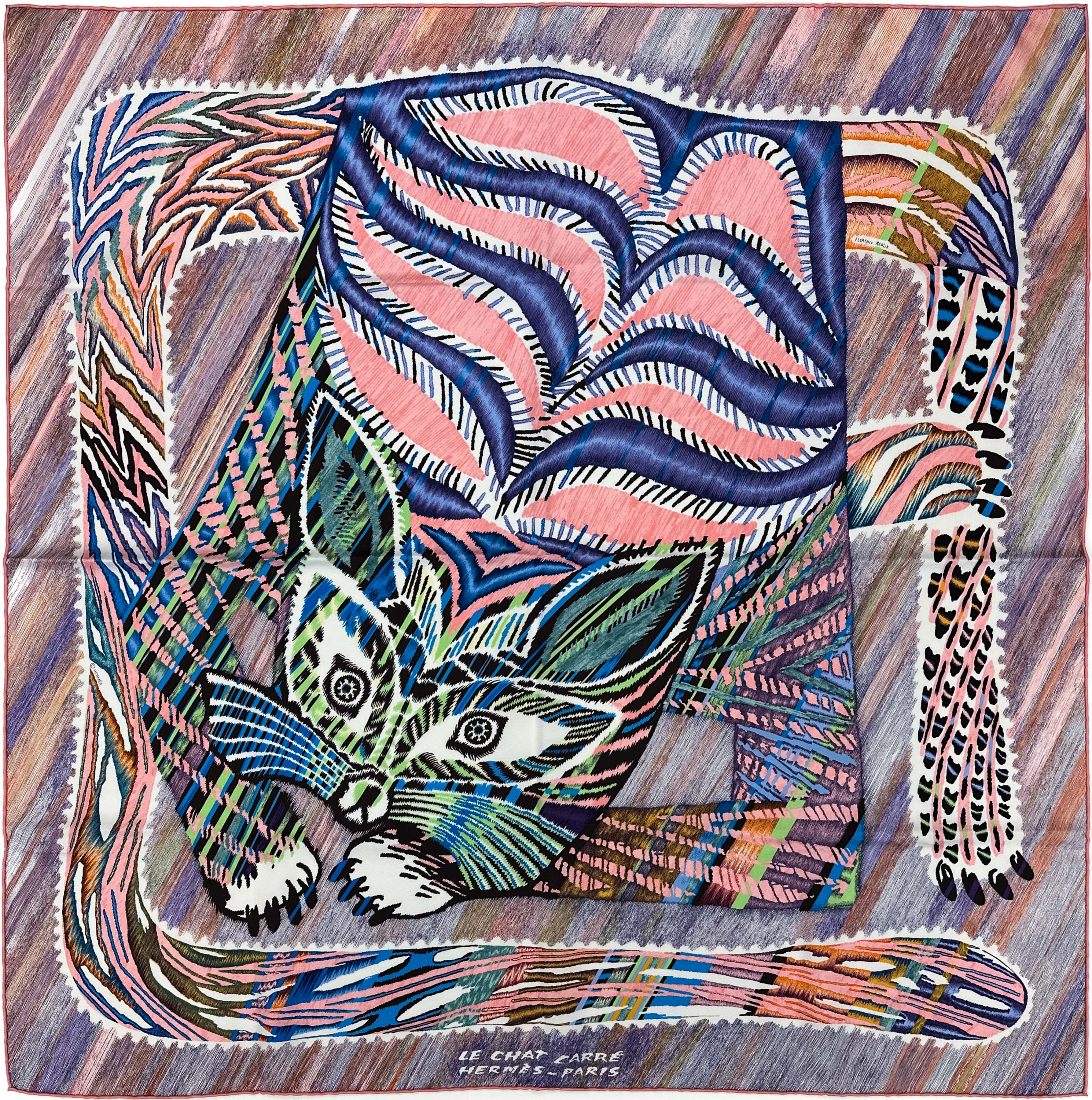 Hermès Le Chat Carre 90
