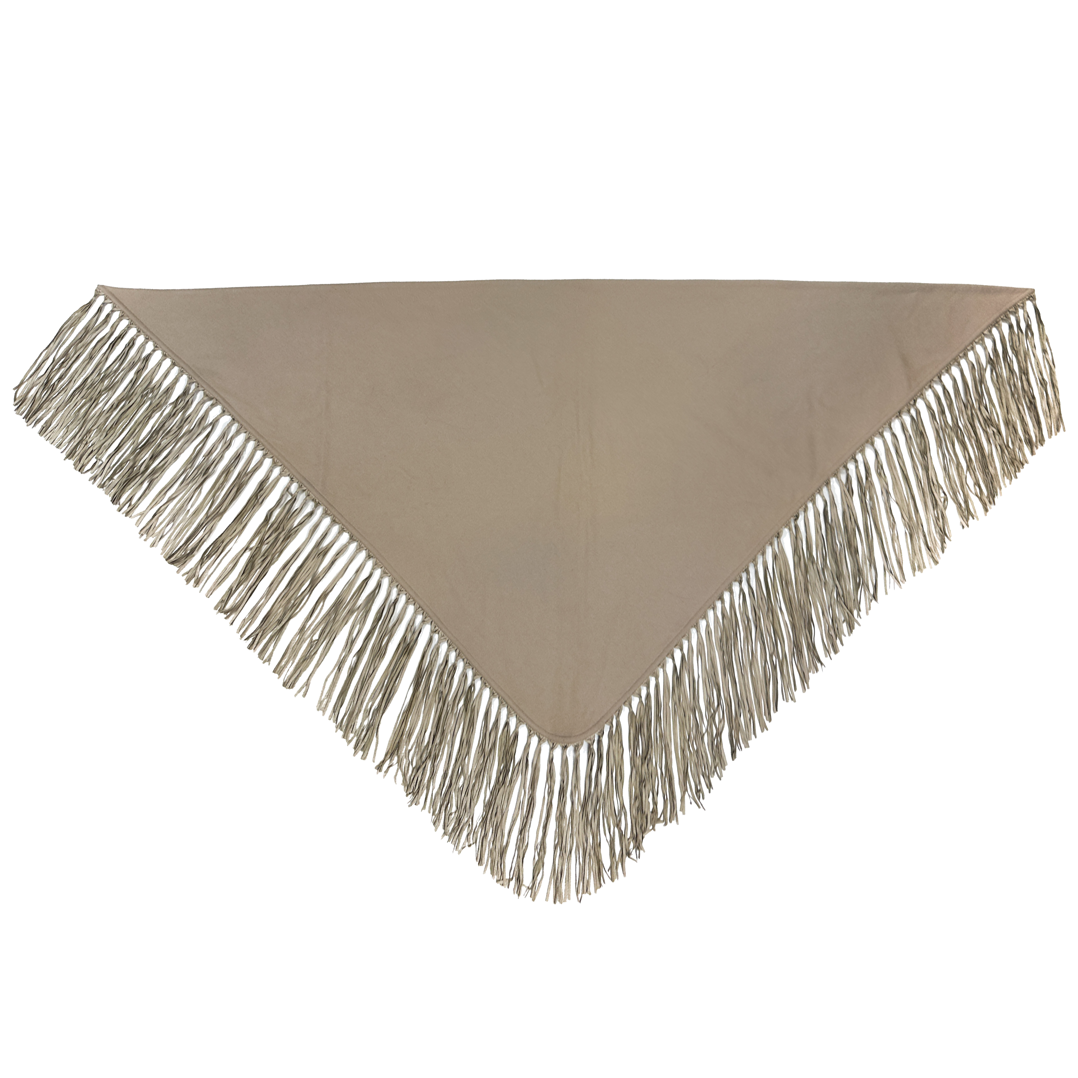 Hermès Fringed Leather Cashmere Triangle Shawl
