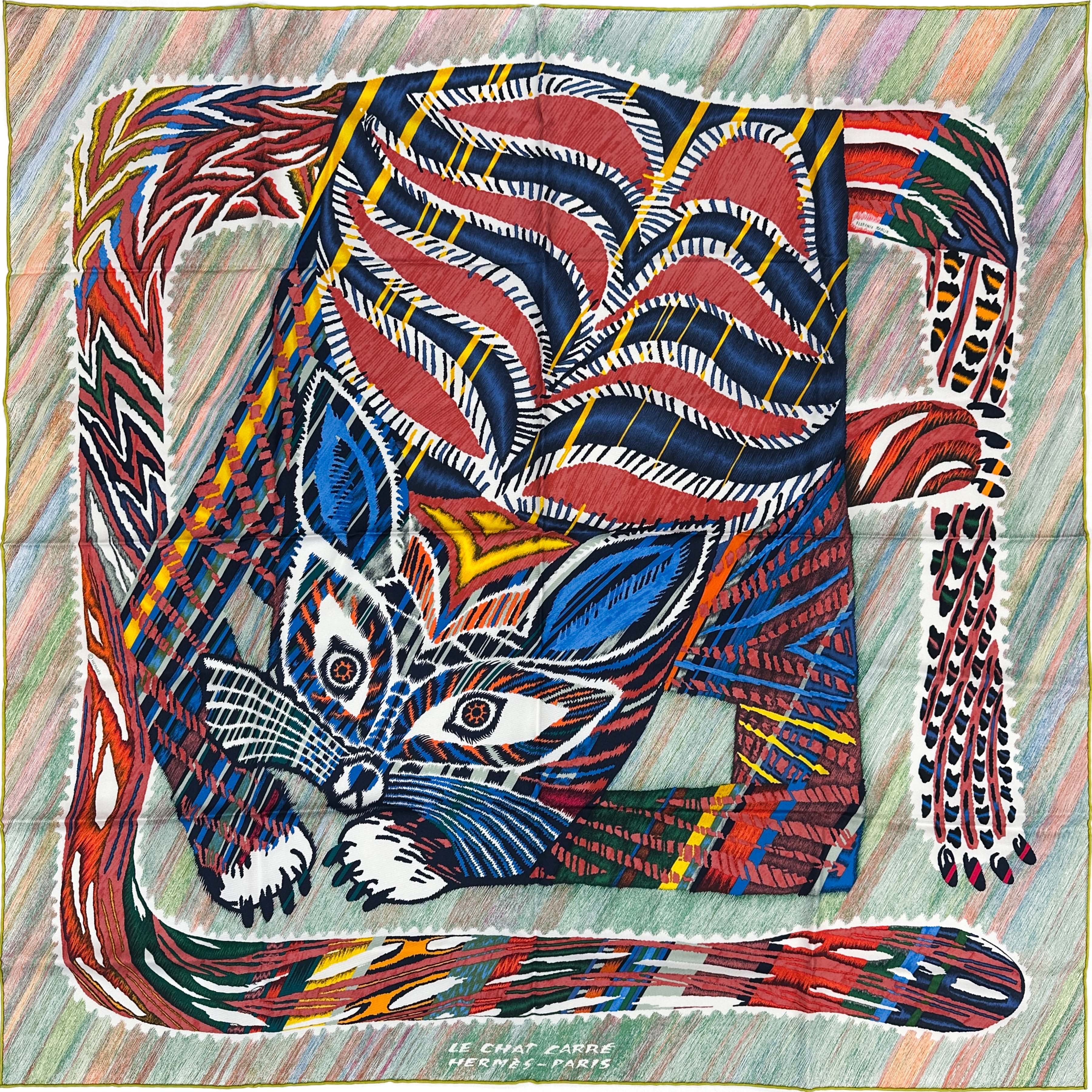 Hermès Le Chat Carré 90