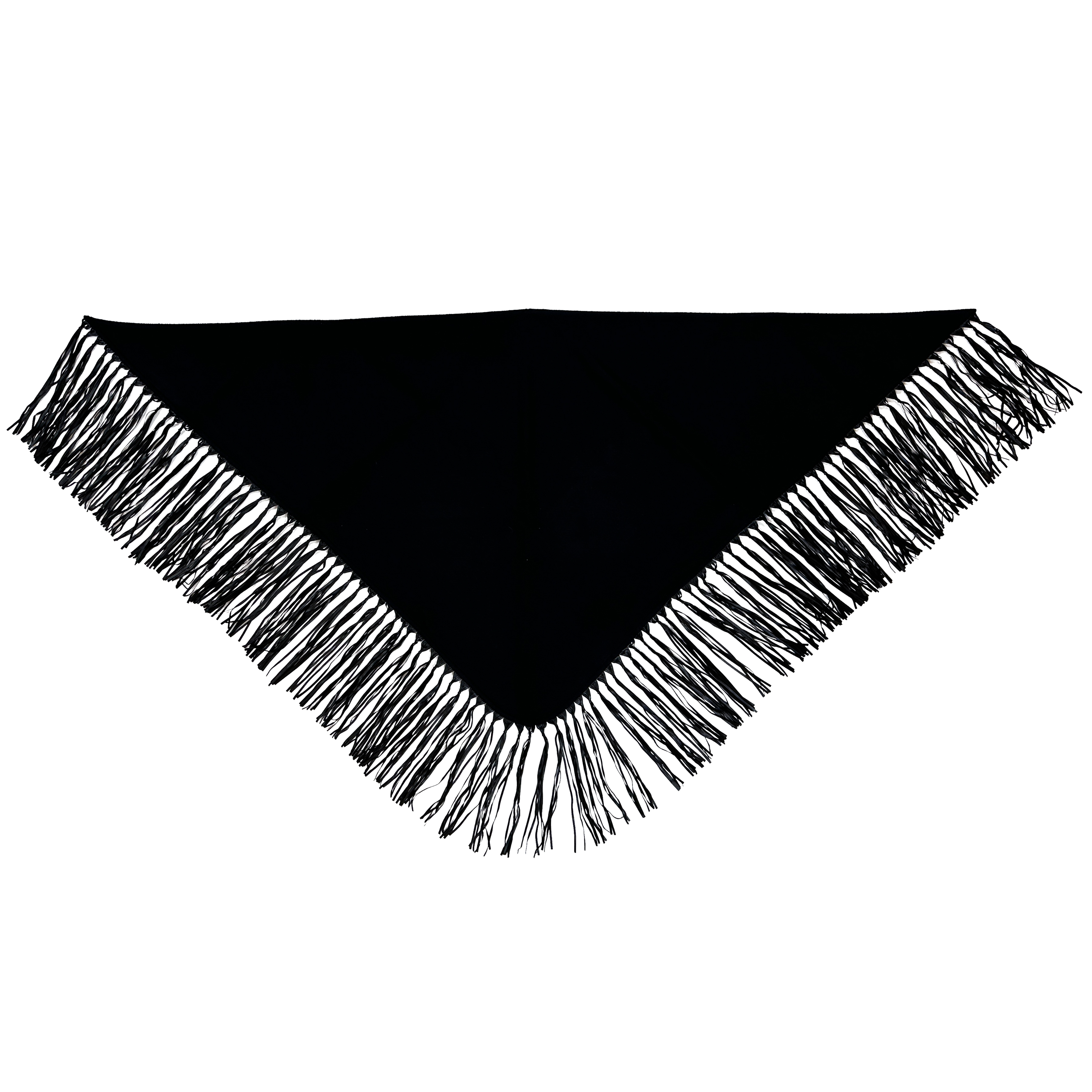 Hermès  Fringed Leather Plaid Cashmere Triangle Shawl