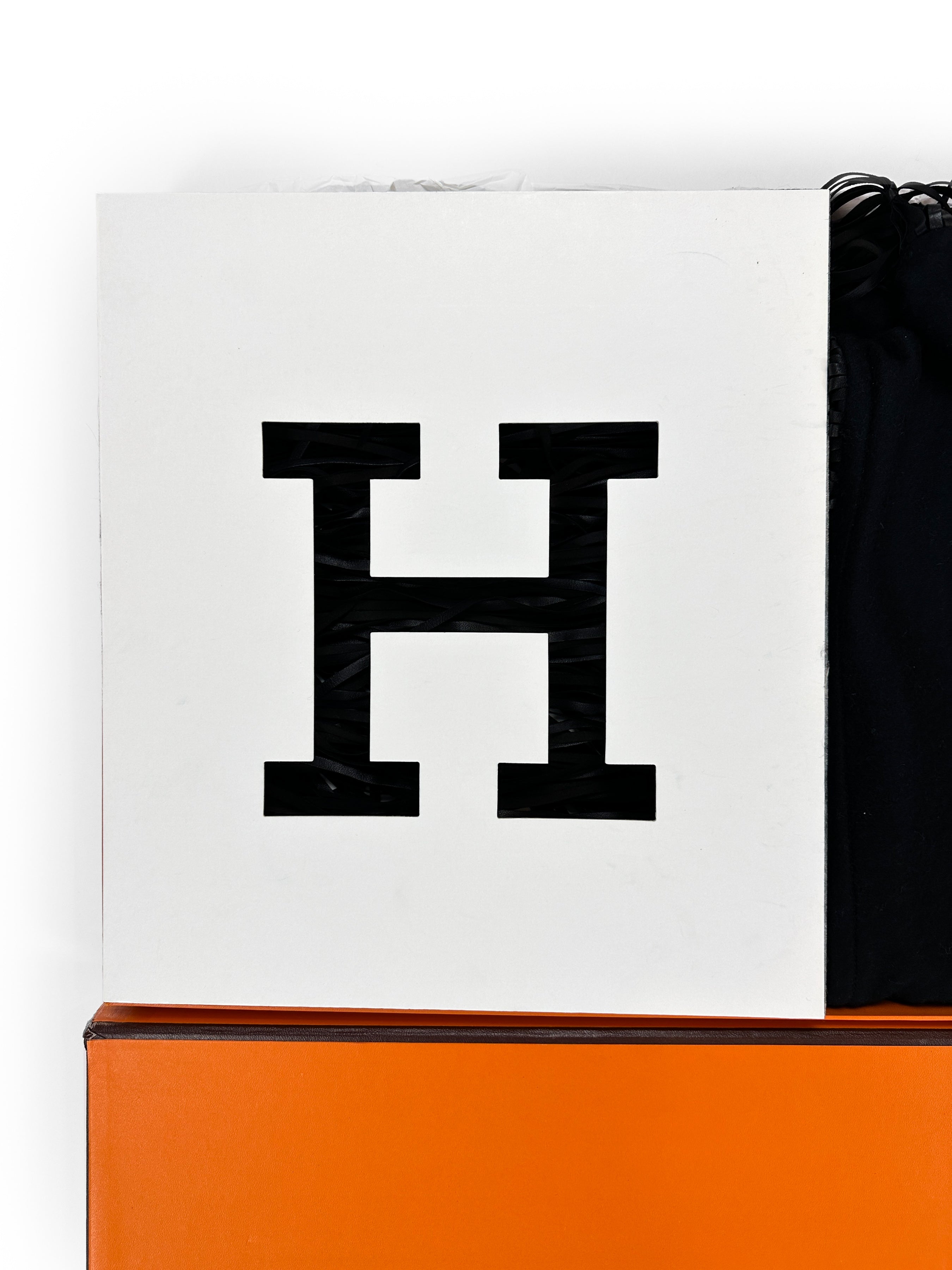 Hermès  Fringed Leather Plaid Cashmere Triangle Shawl