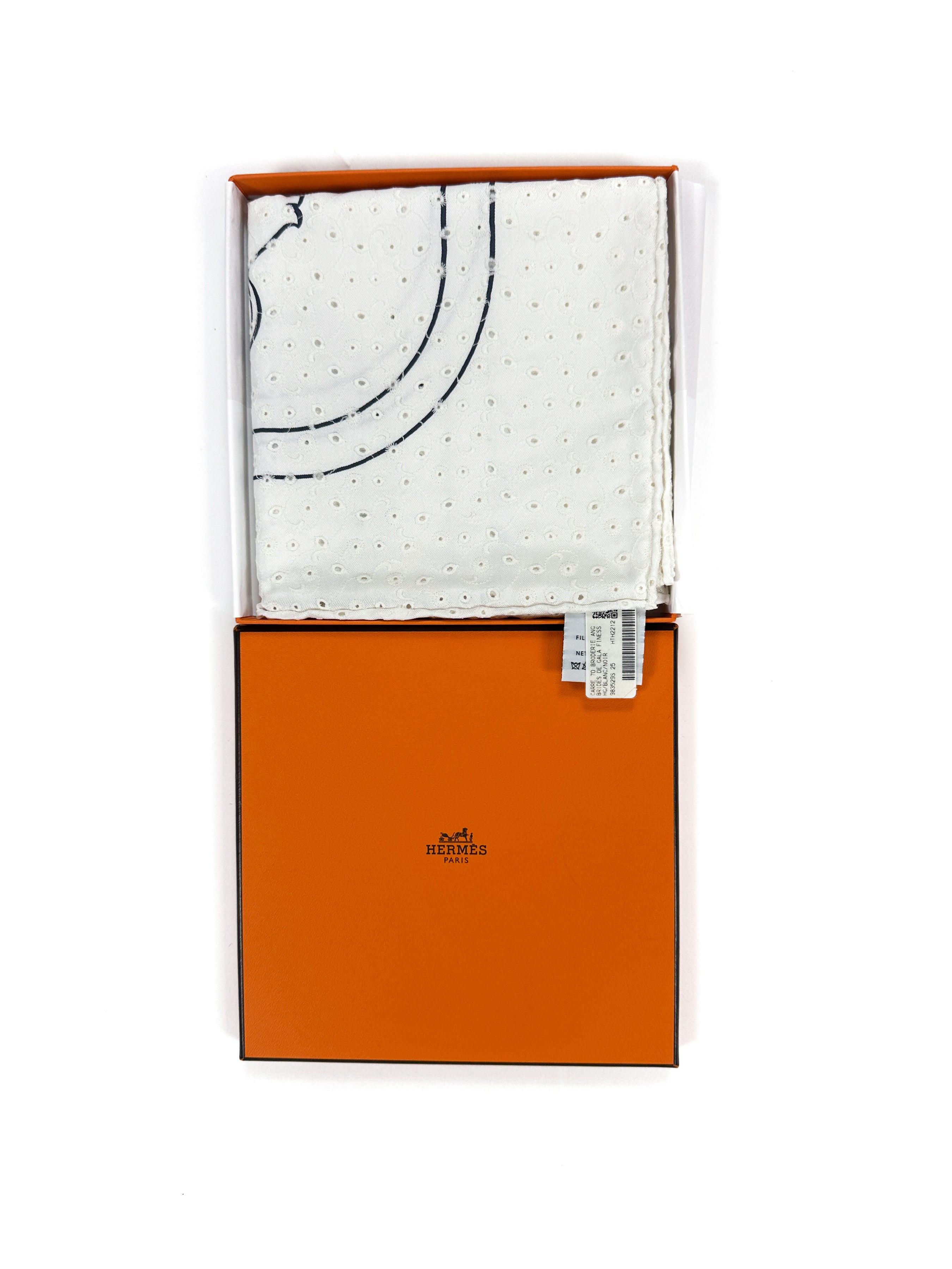 Hermès Brides de Gala Broderie Anglaise 70