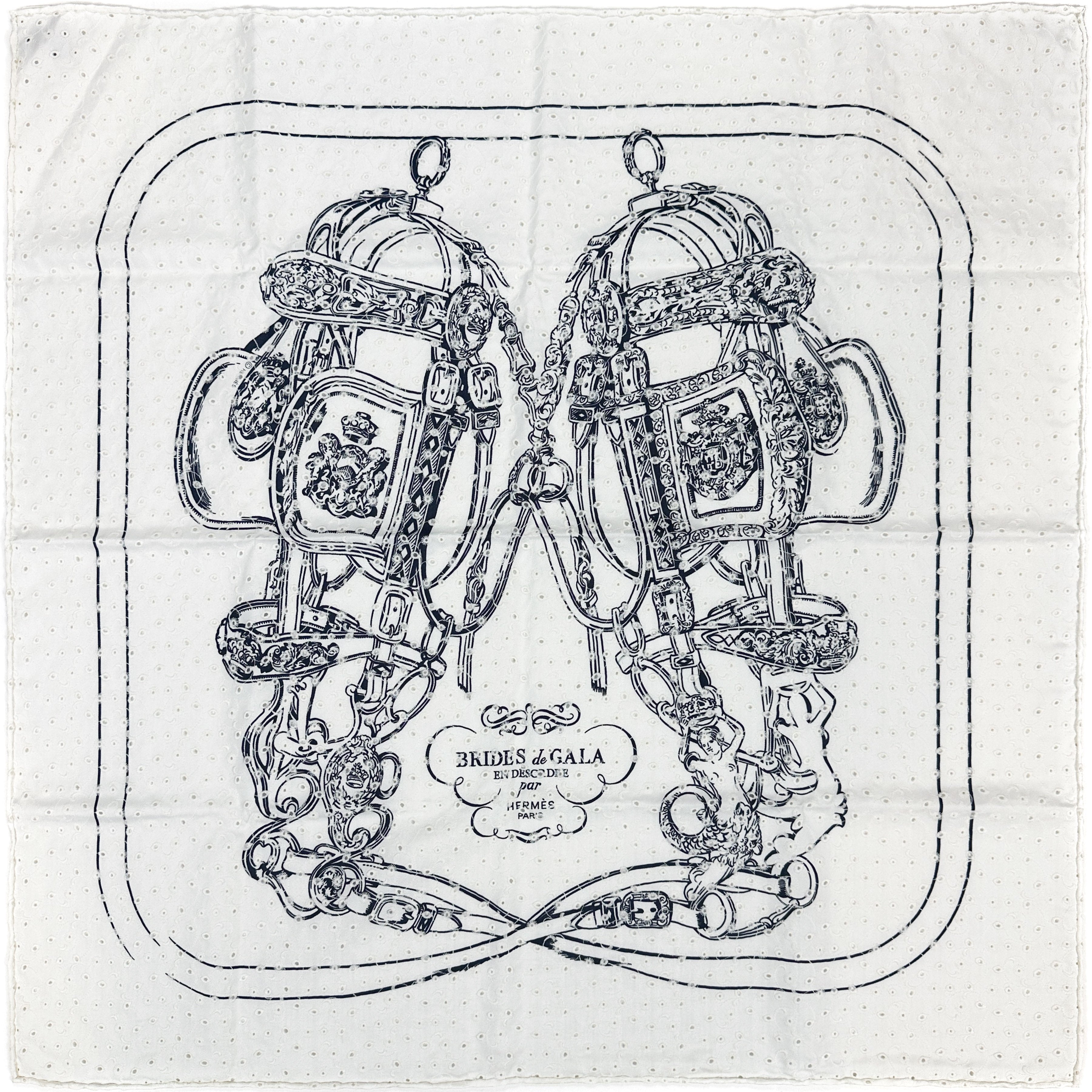 Hermès Brides de Gala Broderie Anglaise 70