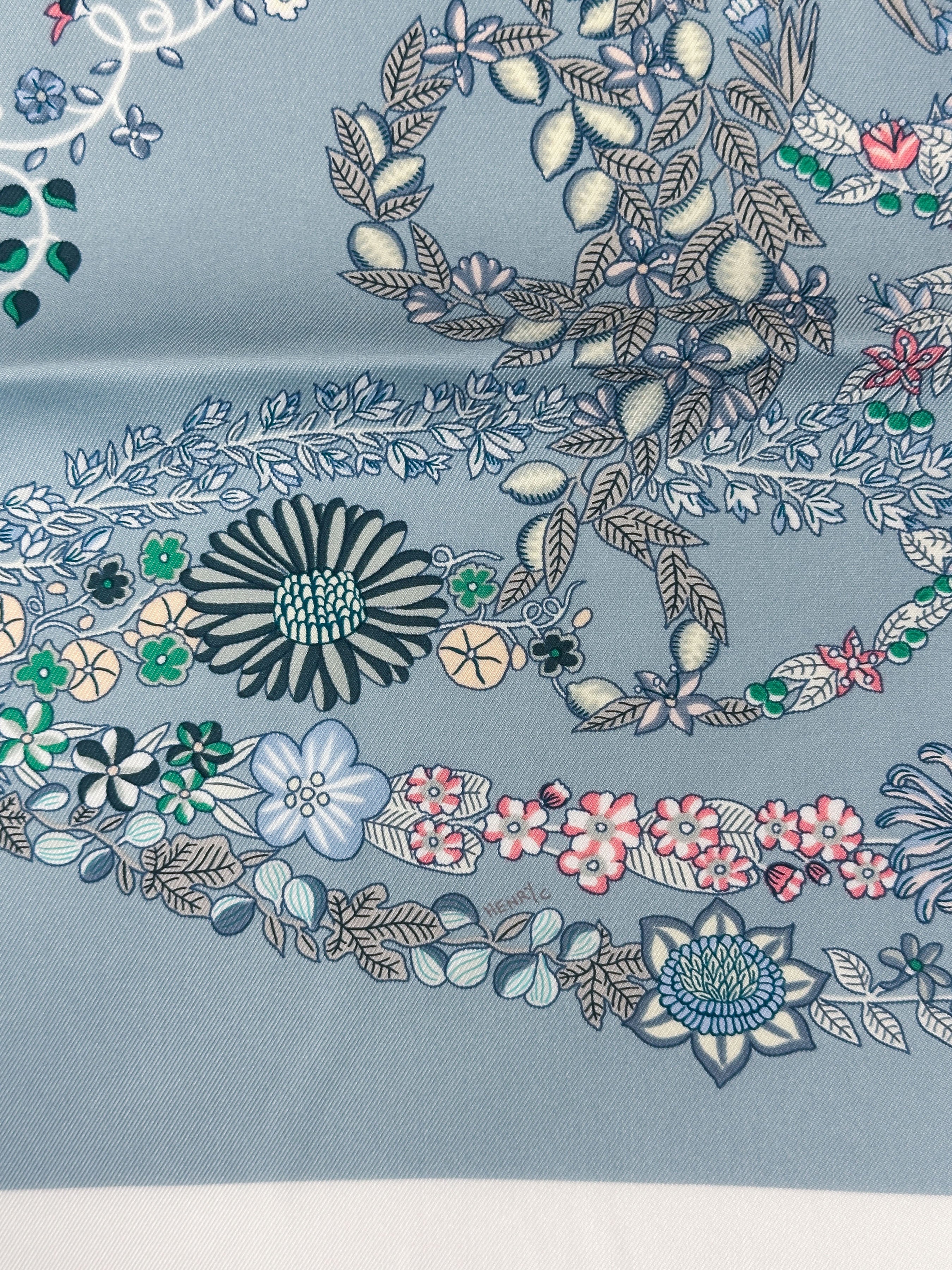 Hermès Brides de Gala en Fleurs 90