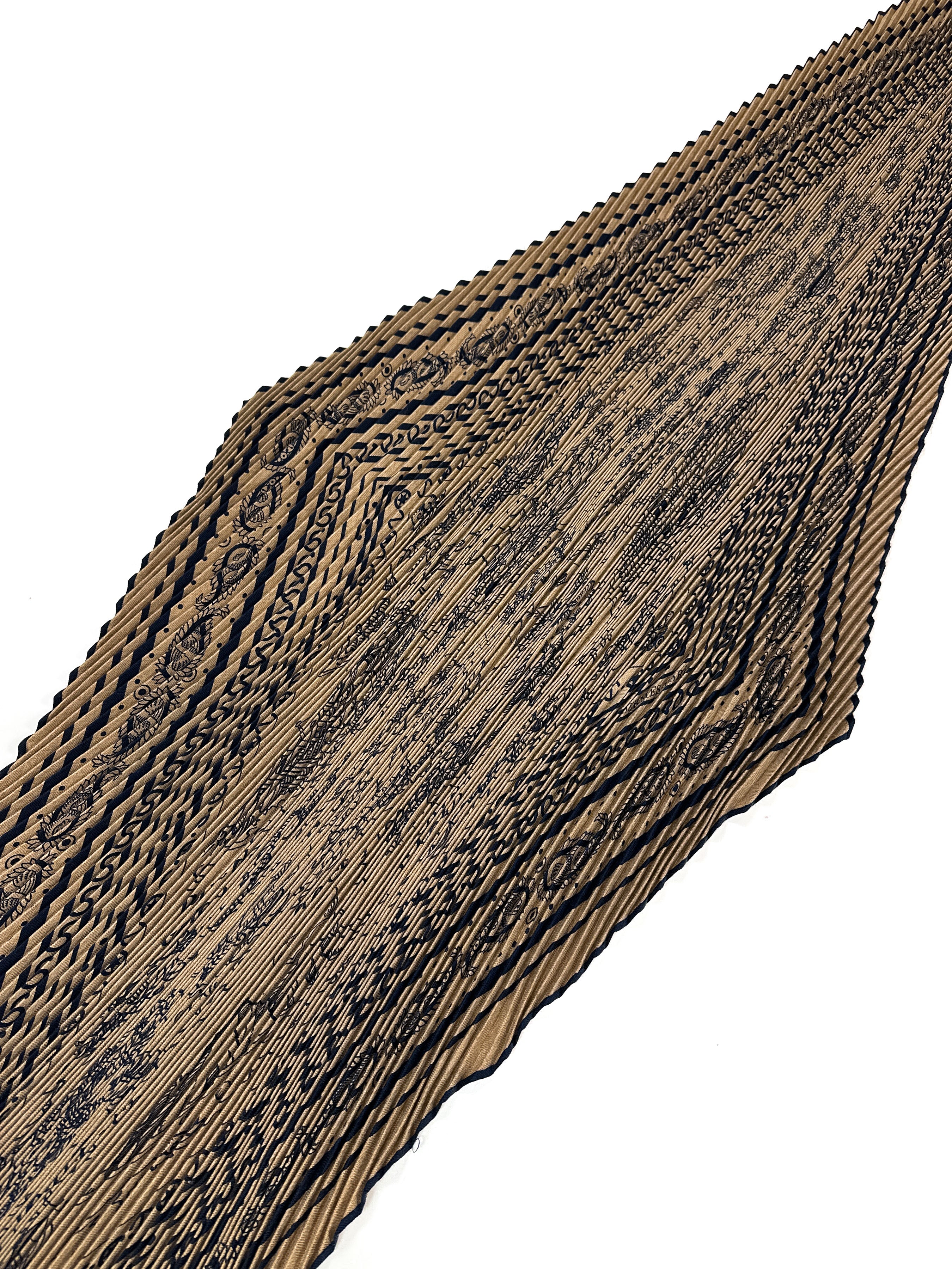 Hermès Tatouages Marins Bandana Cashmere Silk Plissé 140