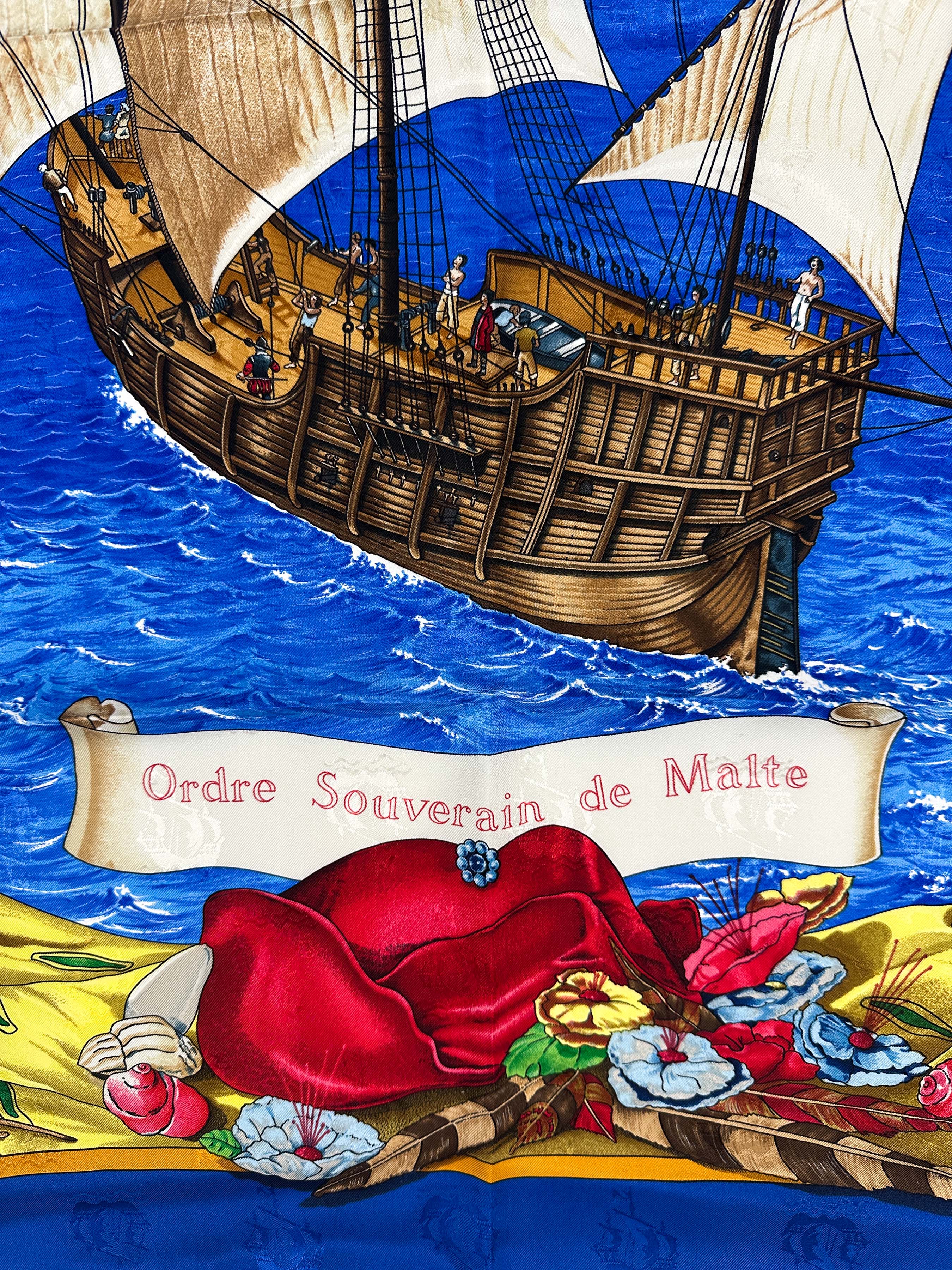 Hermès Special Edition Ordre Souverain de Malte Christoph Colomb Jacquard 90
