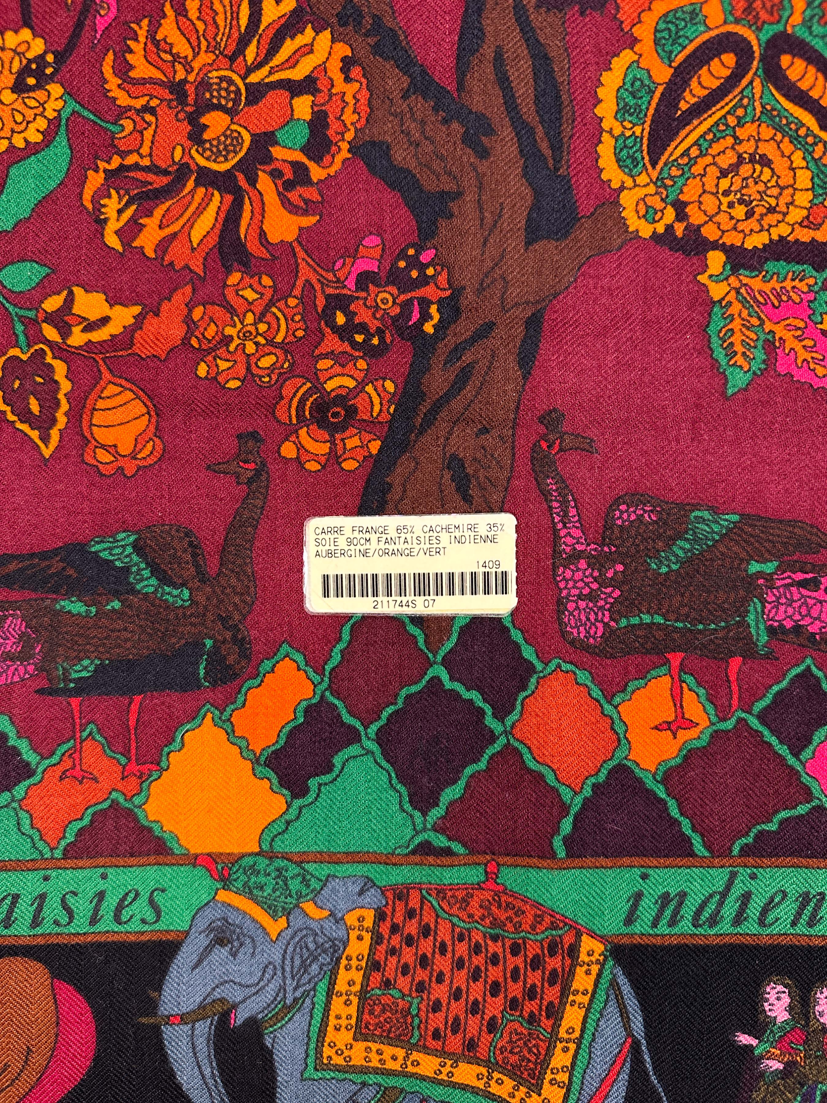 Hermès Fantaisies Indiennes Cashmere Silk 90