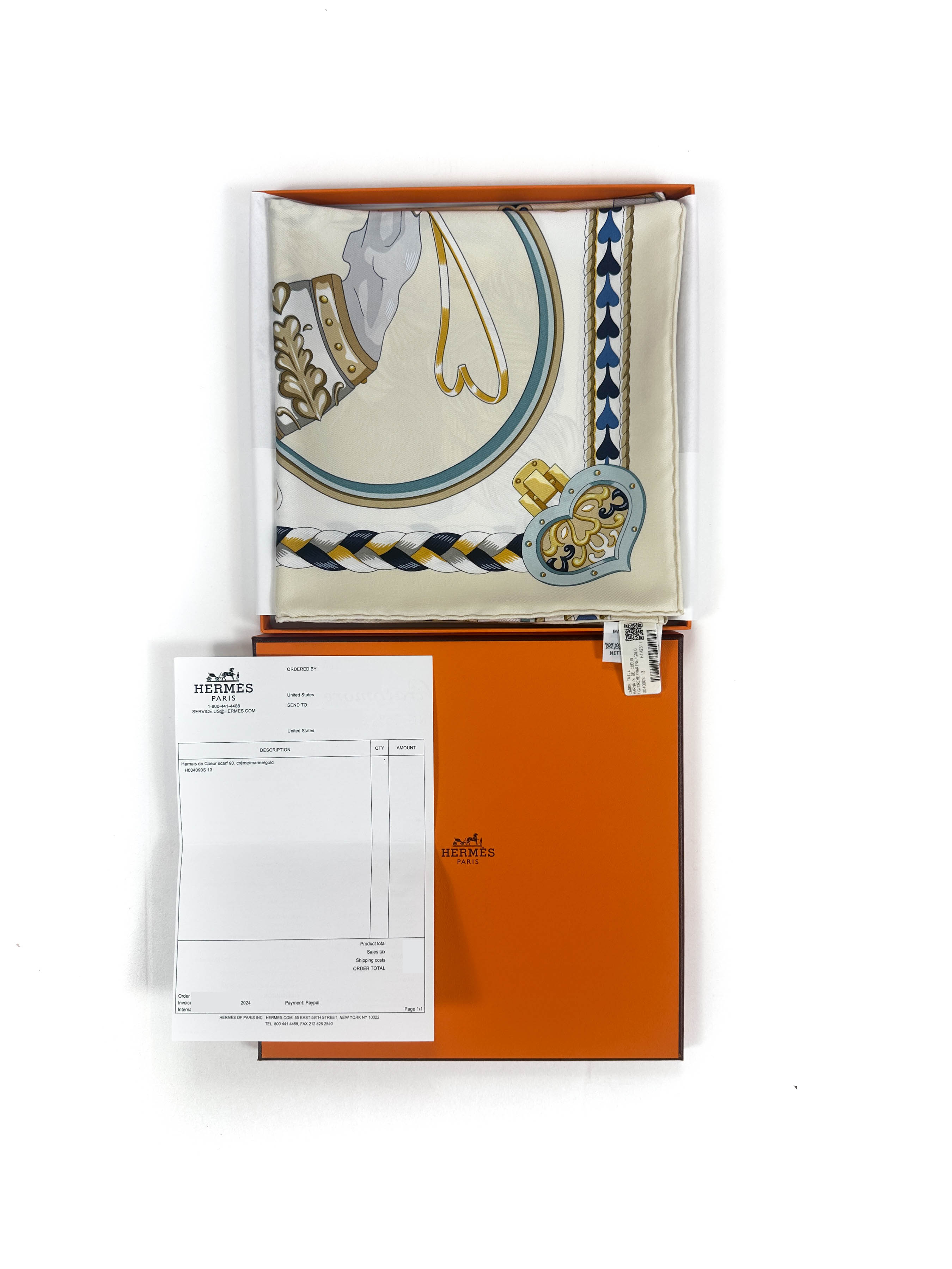 Hermès Harnais de Coeur 90