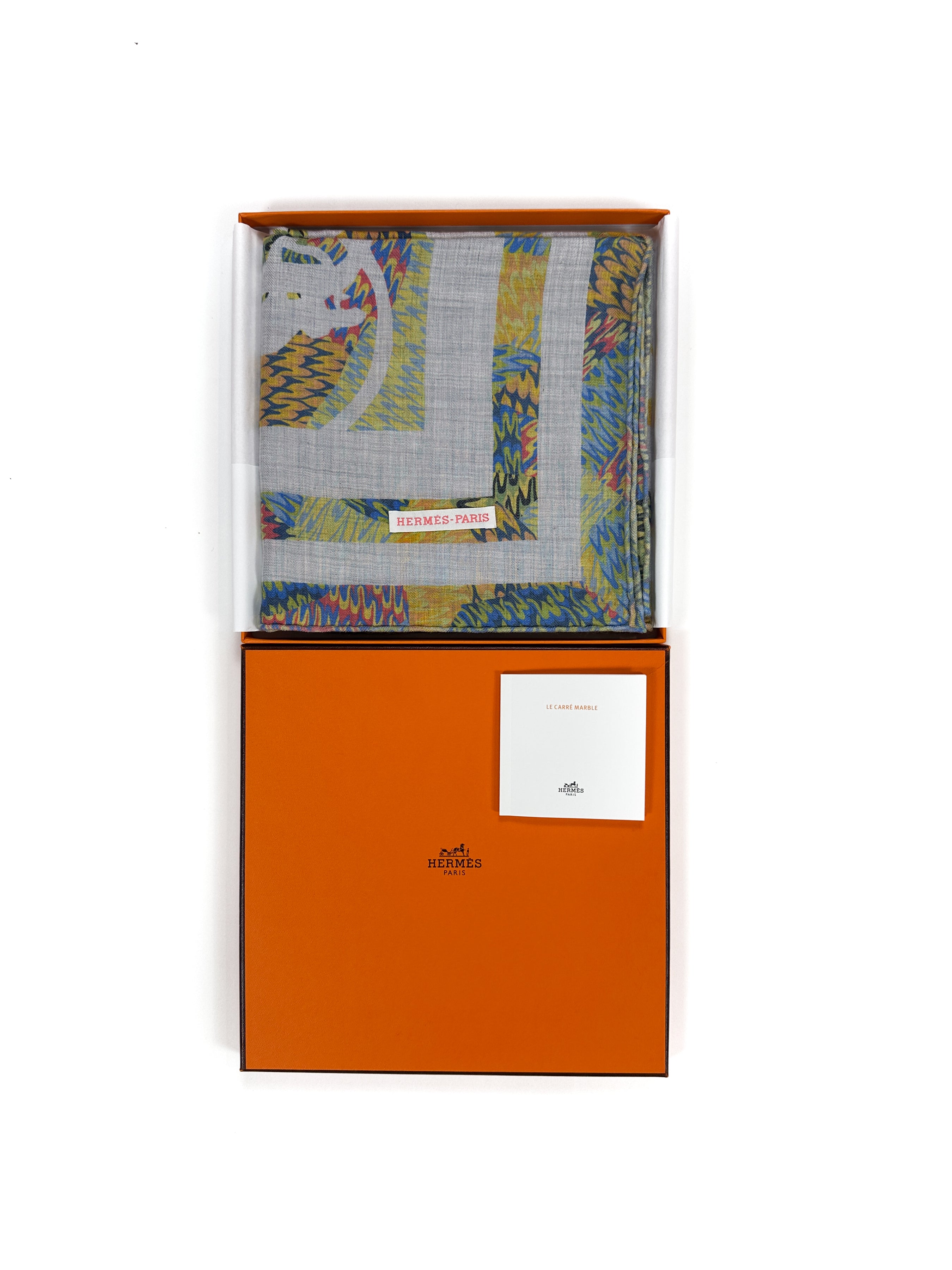 Hermès Ex-Libris Marble Cashmere Silk 90