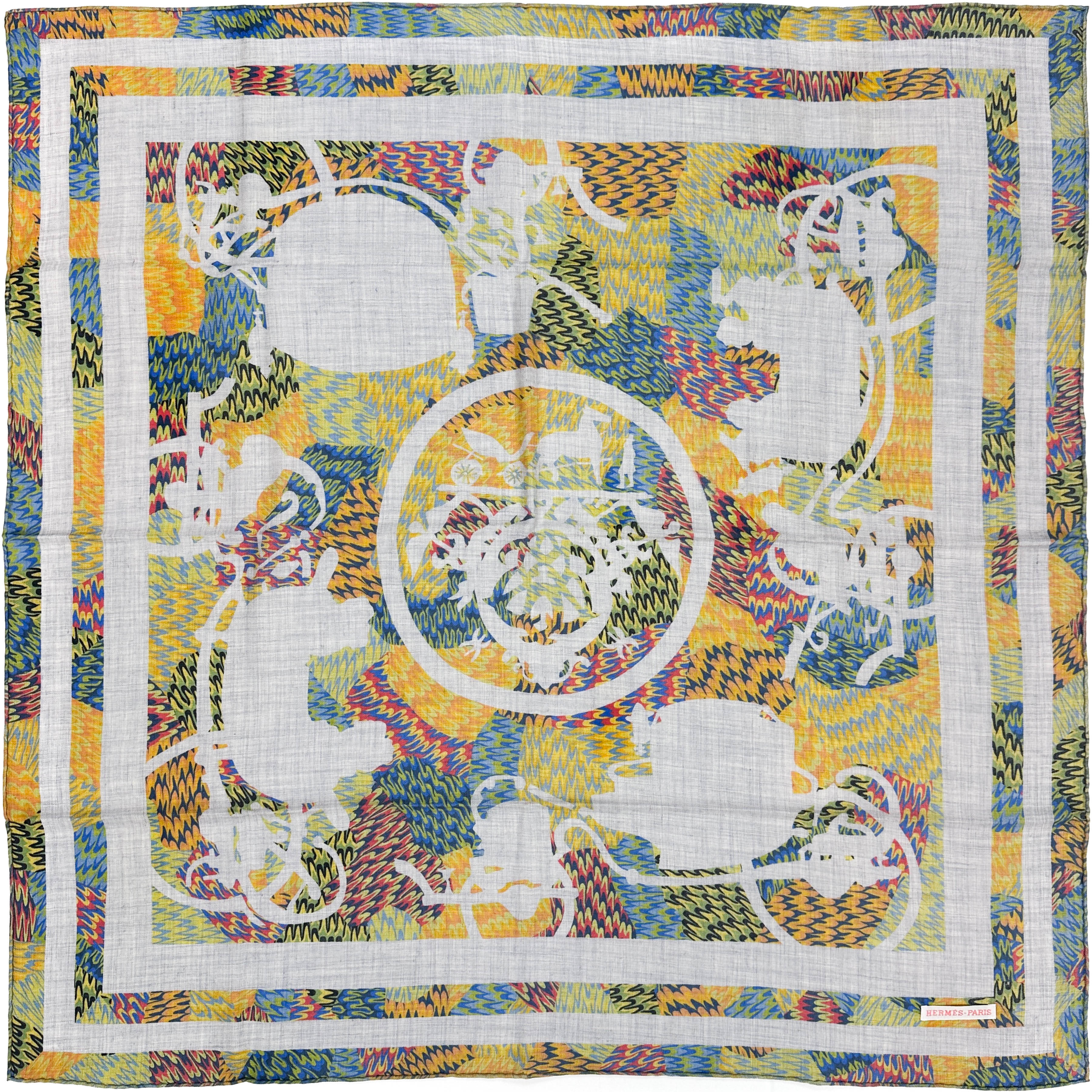 Hermès Ex-Libris Marble Cashmere Silk 90