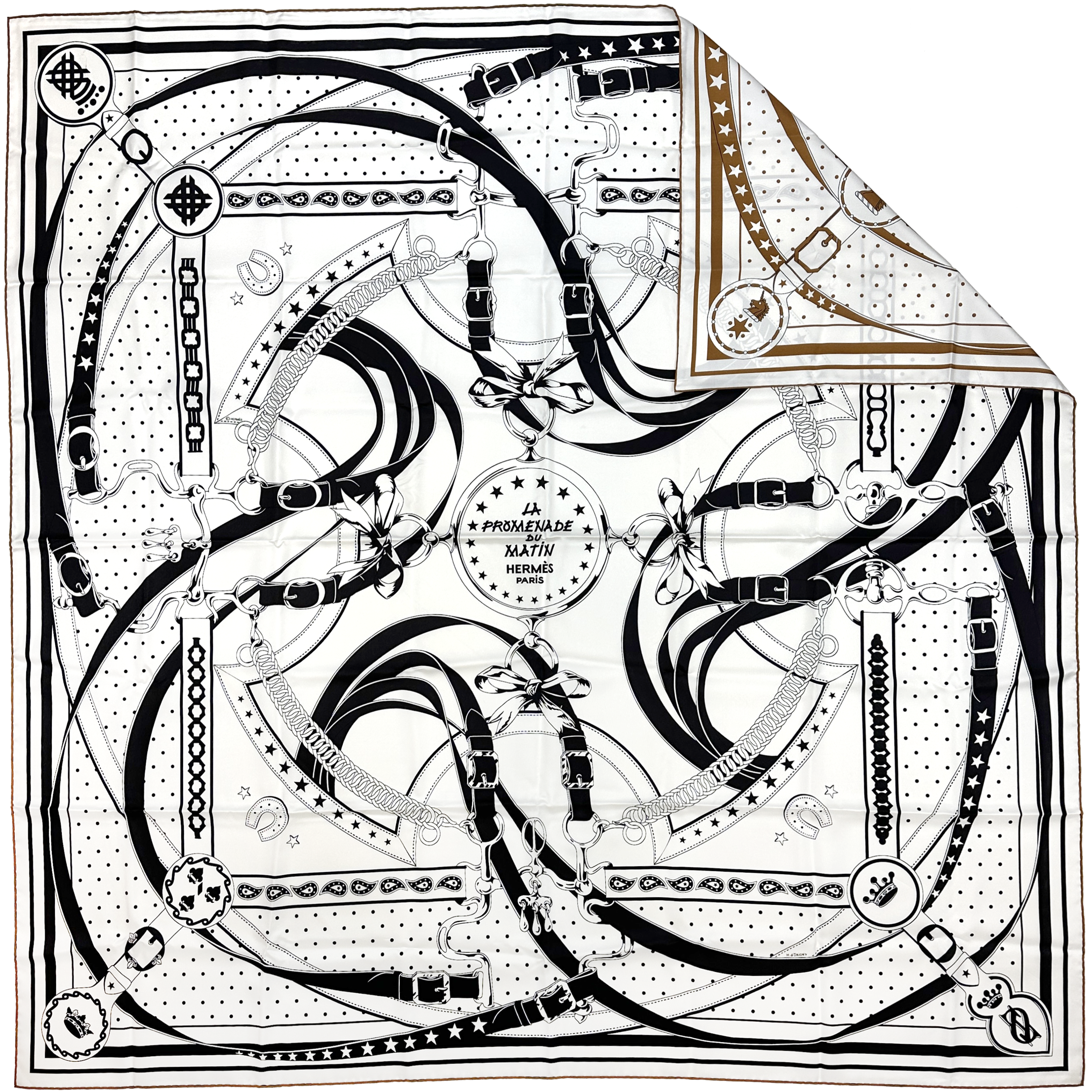 Hermès La Promenade du Matin Bandana Double Face Silk 140