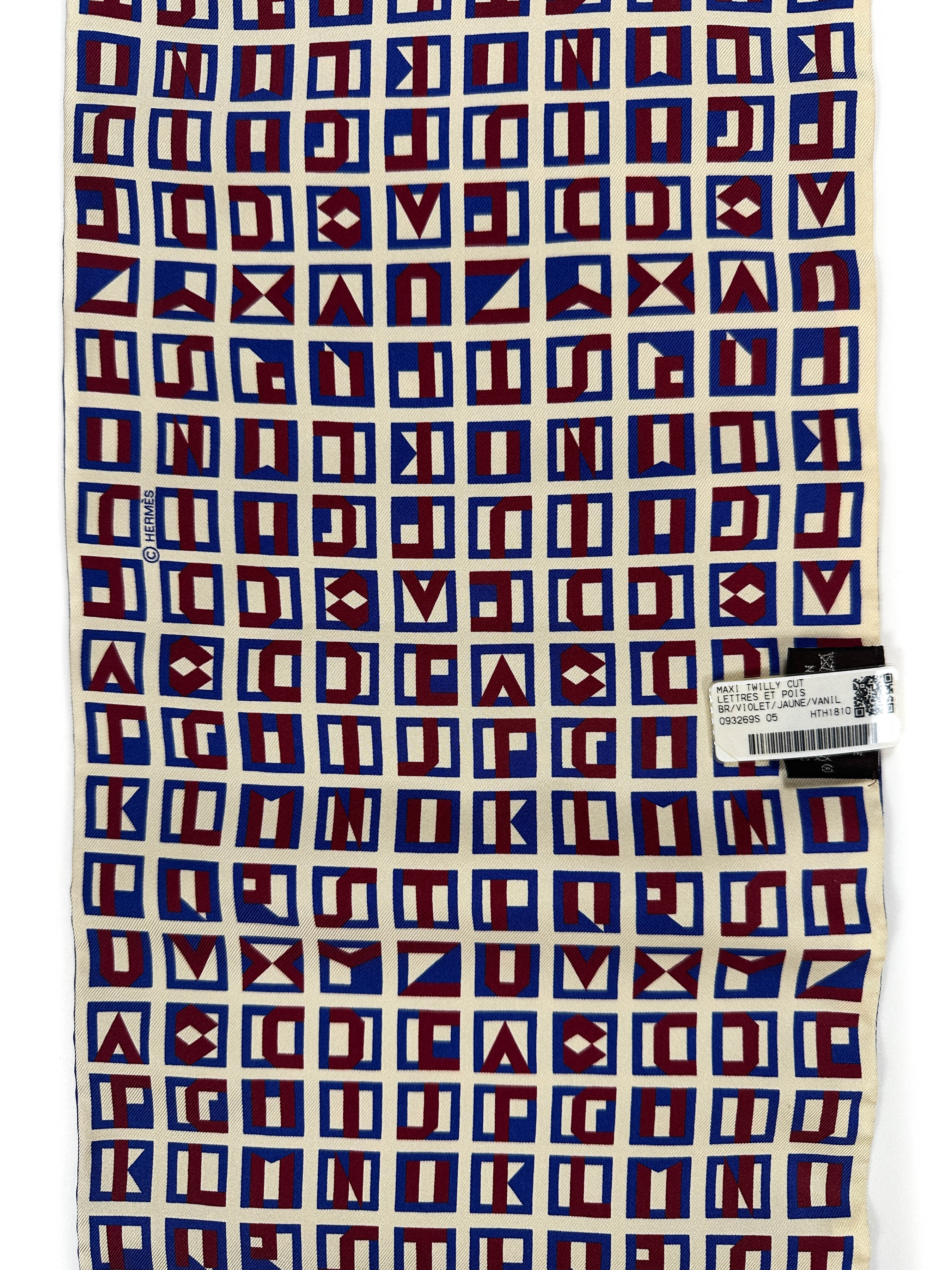 Hermès Lettres au Pois Maxi Twilly Cut