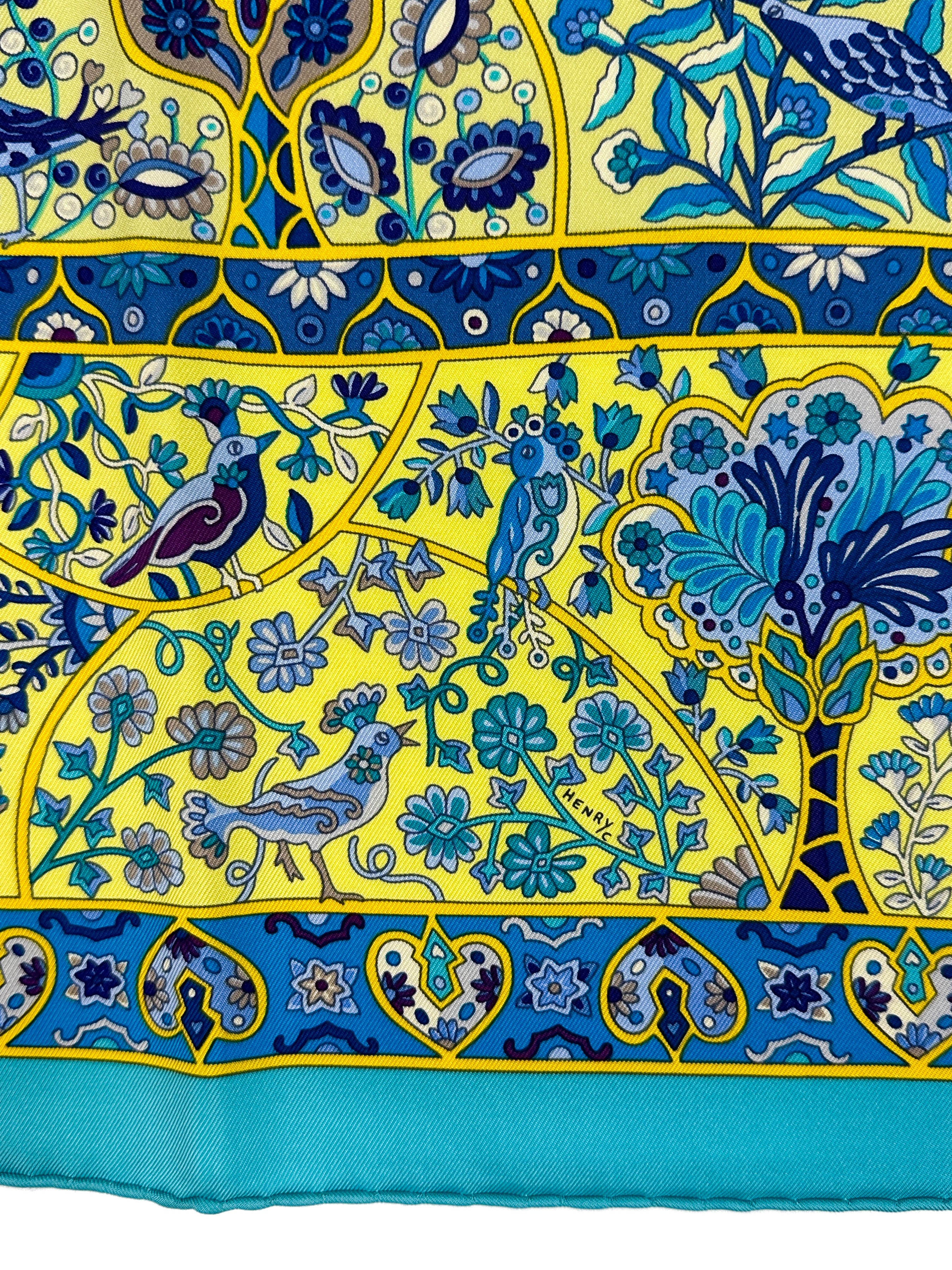 Hermès Au Pays des Oiseaux Fleurs 90