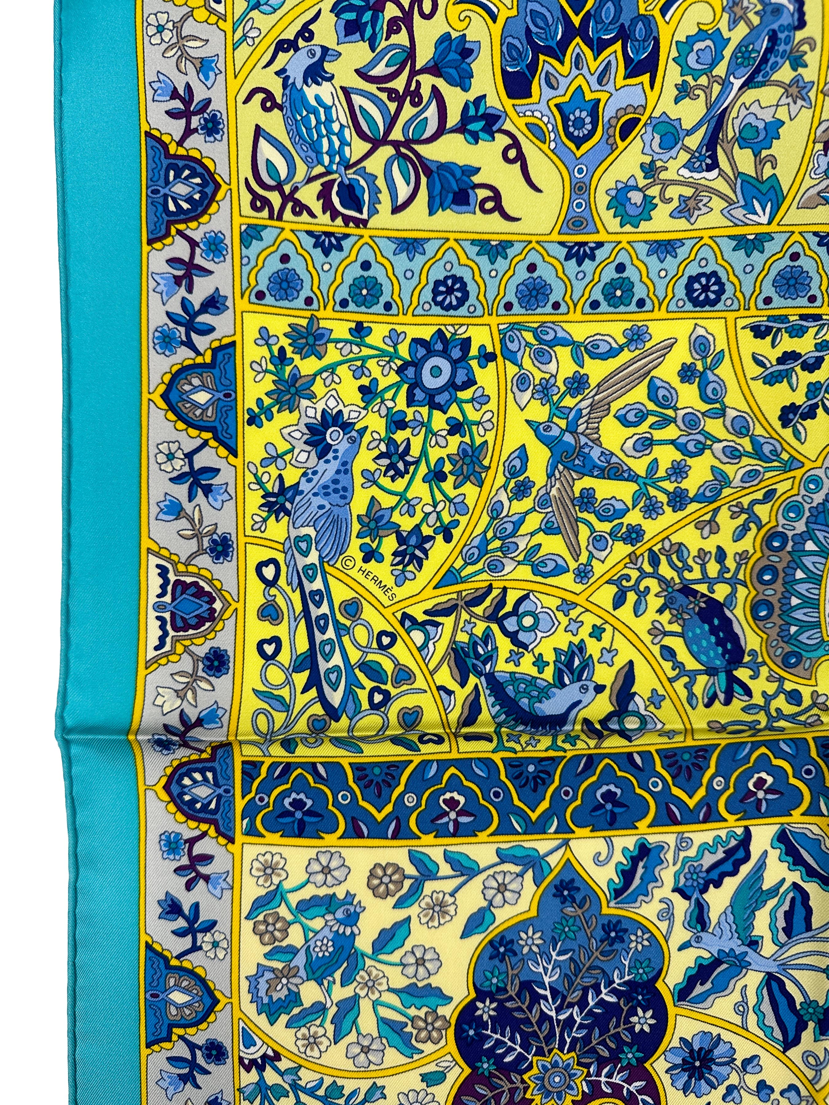 Hermès Au Pays des Oiseaux Fleurs 90