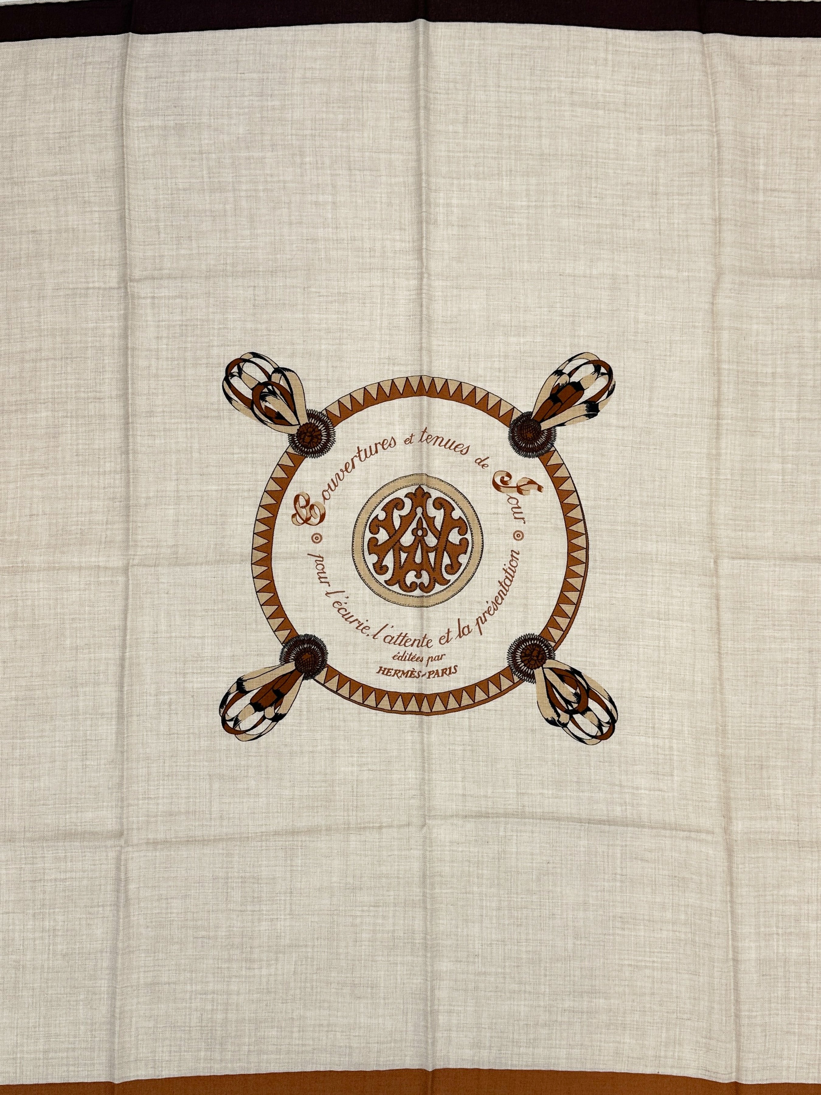 Hermès Encadré Blason Cashmere Silk 90