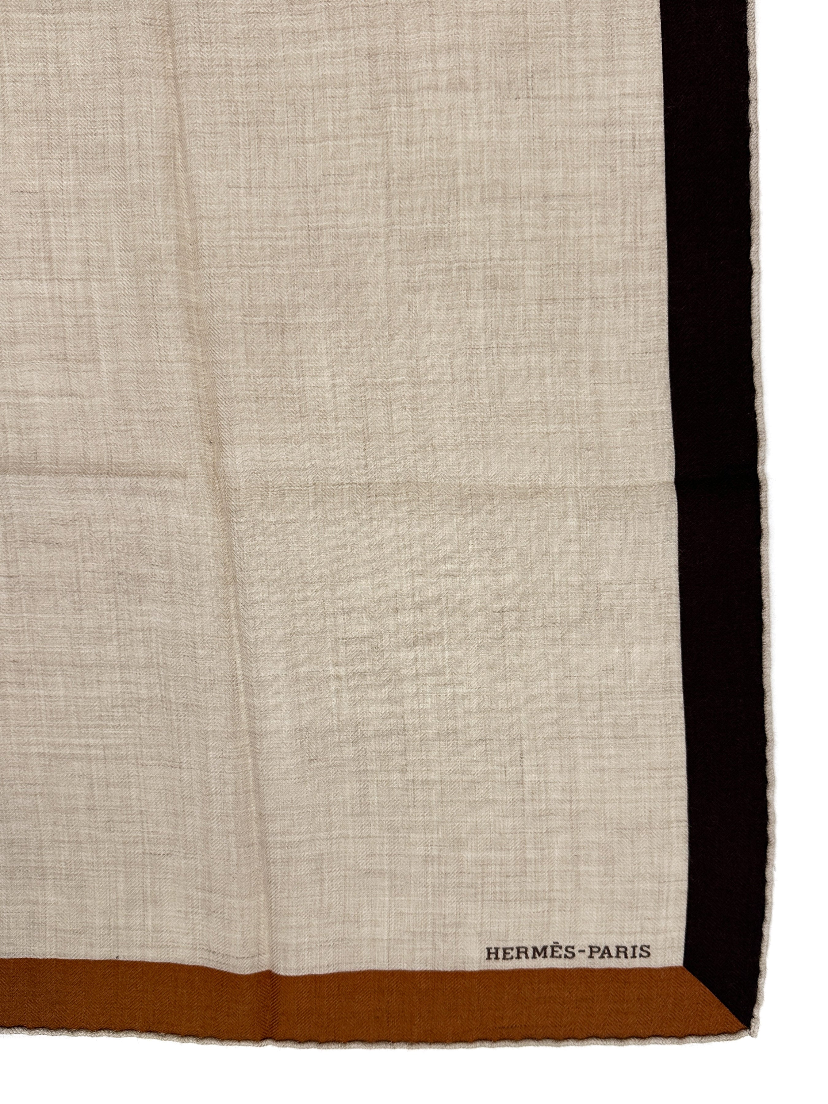 Hermès Encadré Blason Cashmere Silk 90