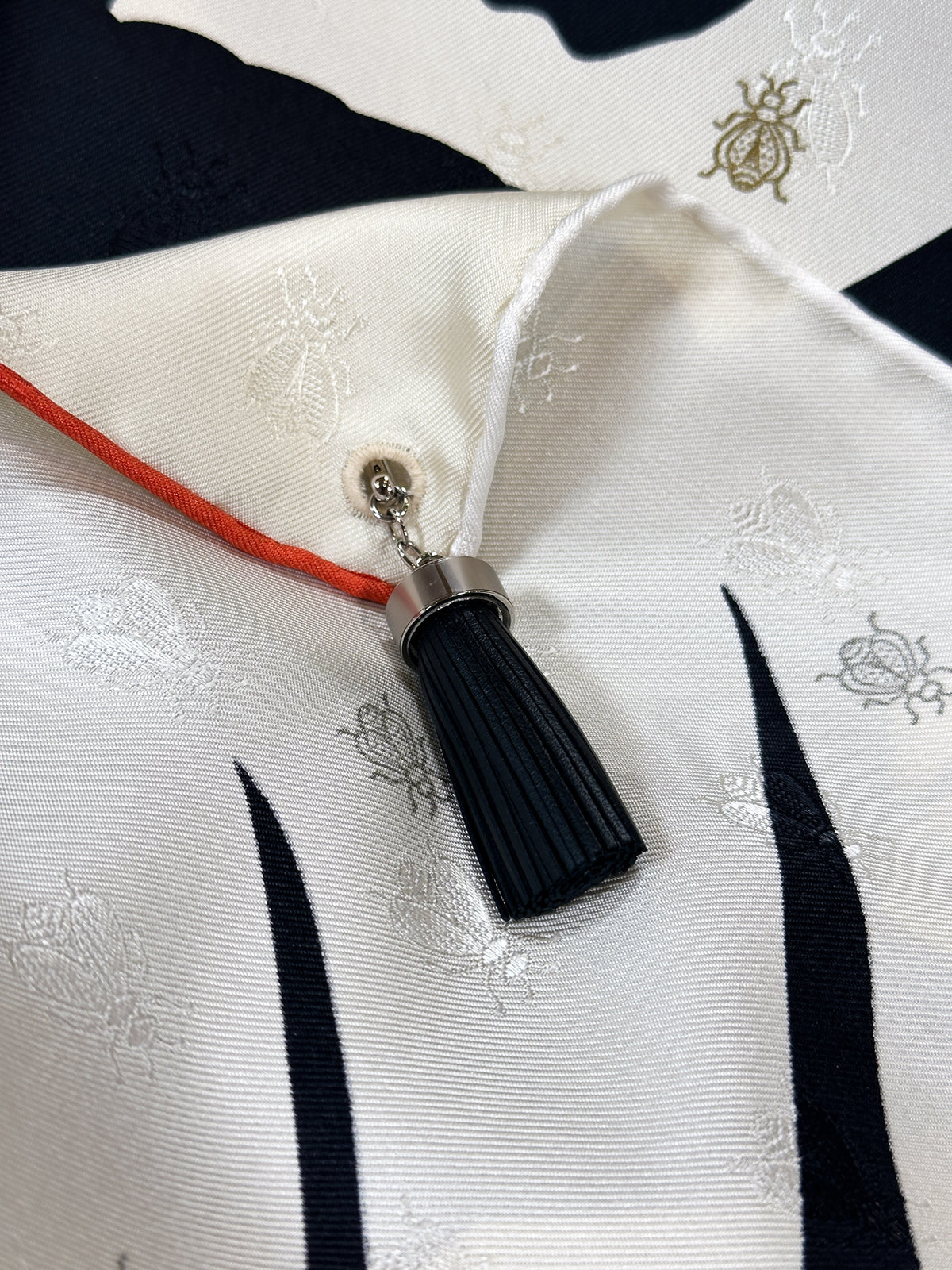 Hermès Bouquet Final Jacquard With Leather Tassel 90