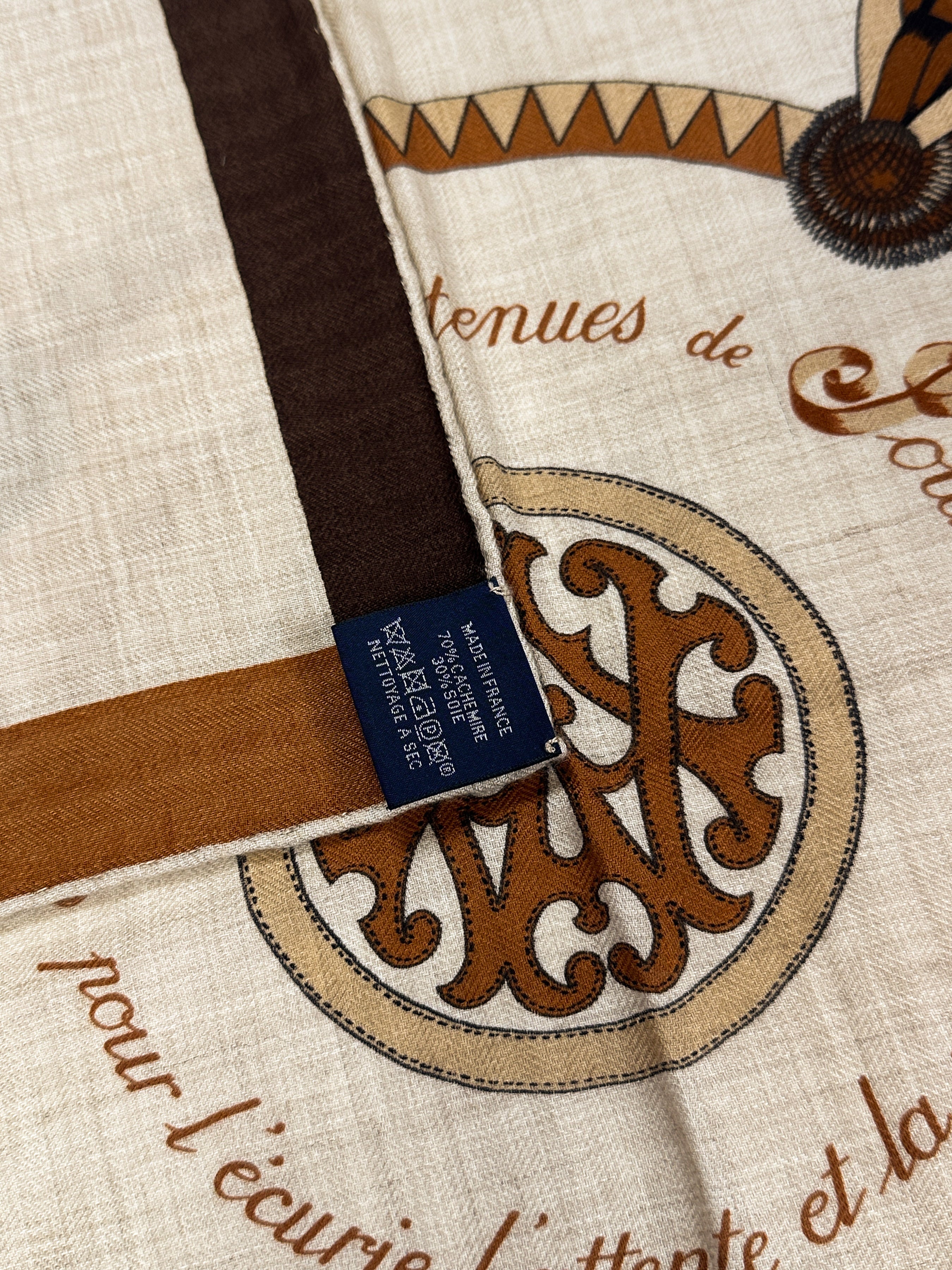 Hermès Encadré Blason Cashmere Silk 90
