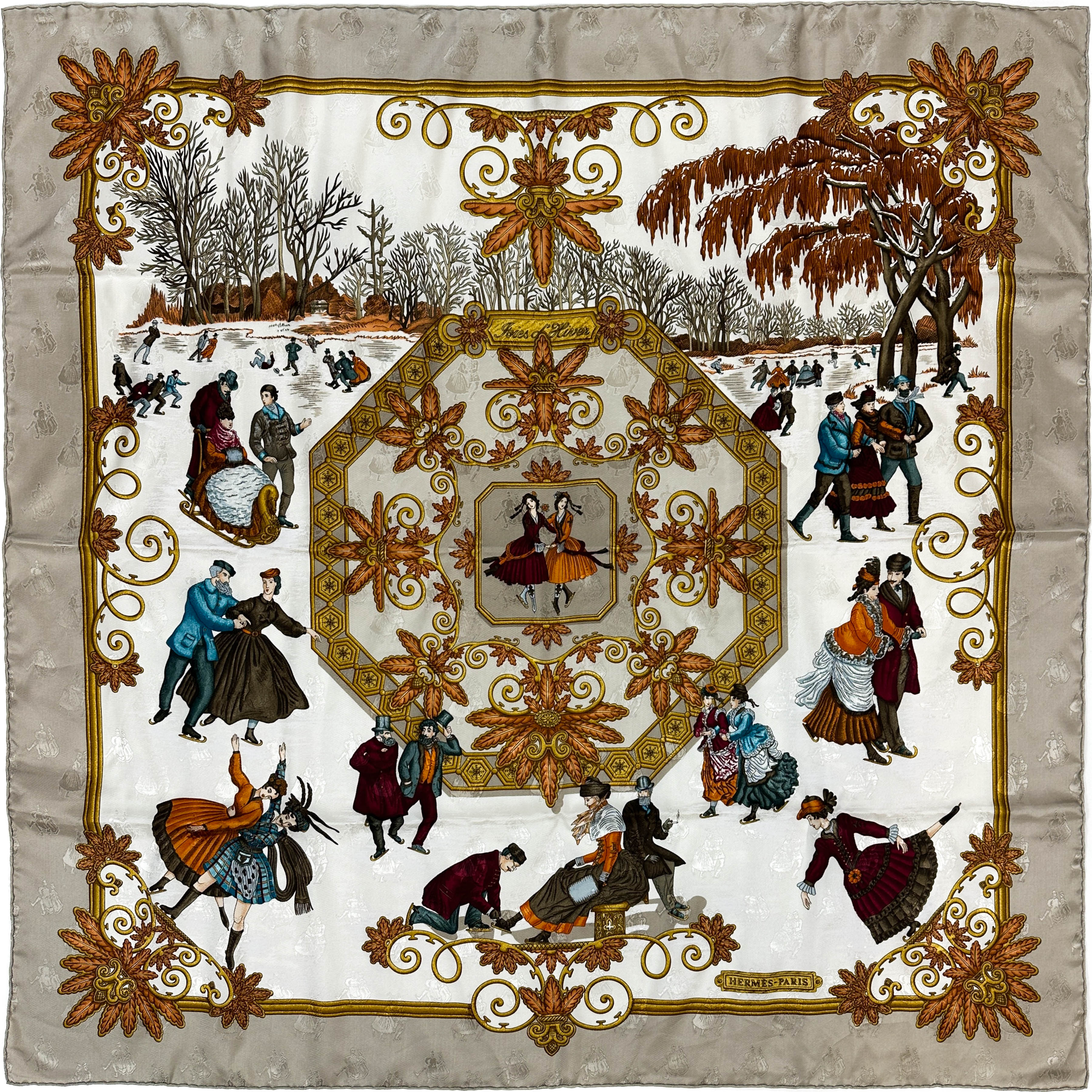 Hermès Joies d'Hiver Jacquard 90