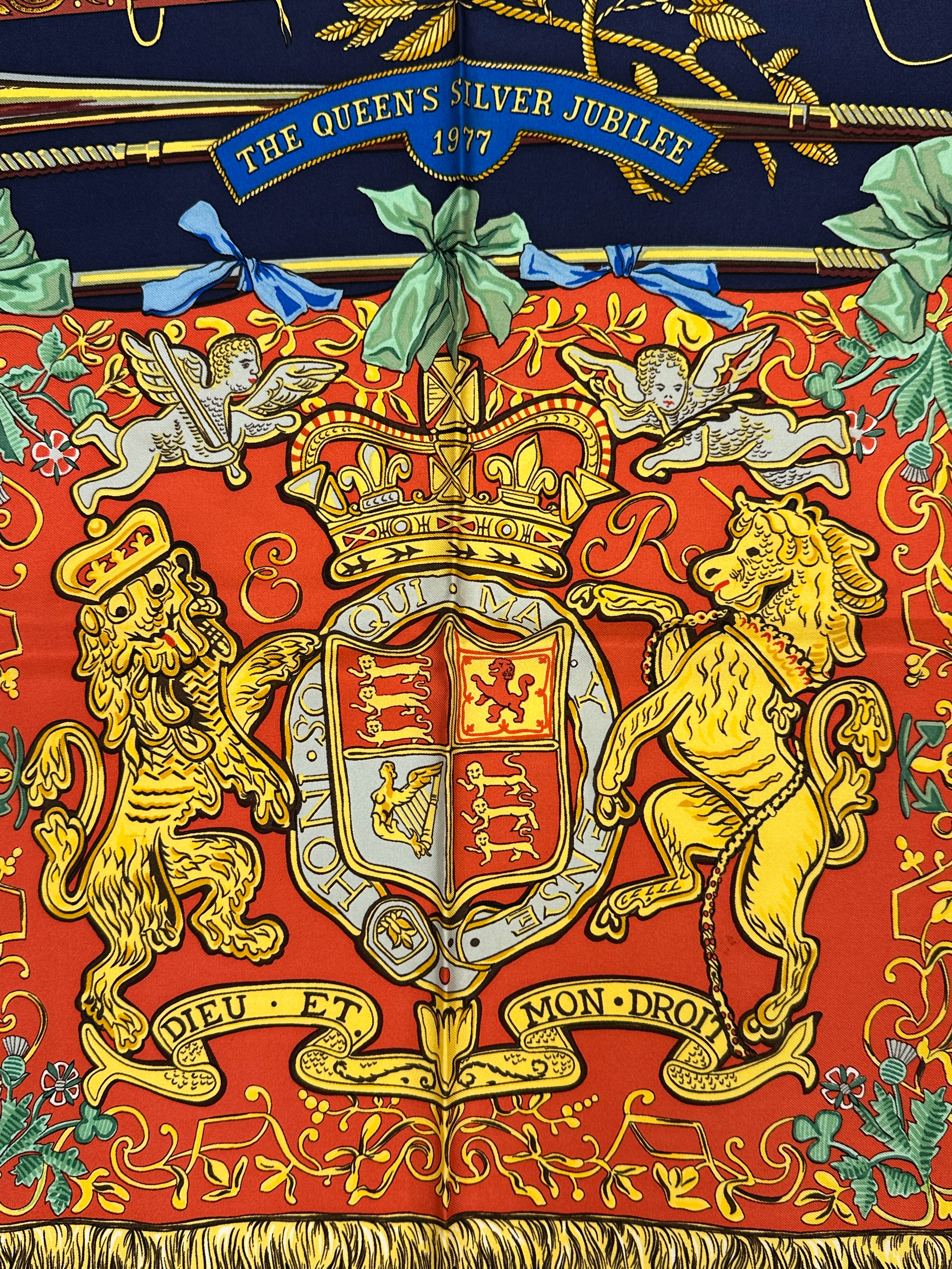 Hermès Special Edition 1977 The Queen's Silver Jubilee Dieu et Mon Droit 90