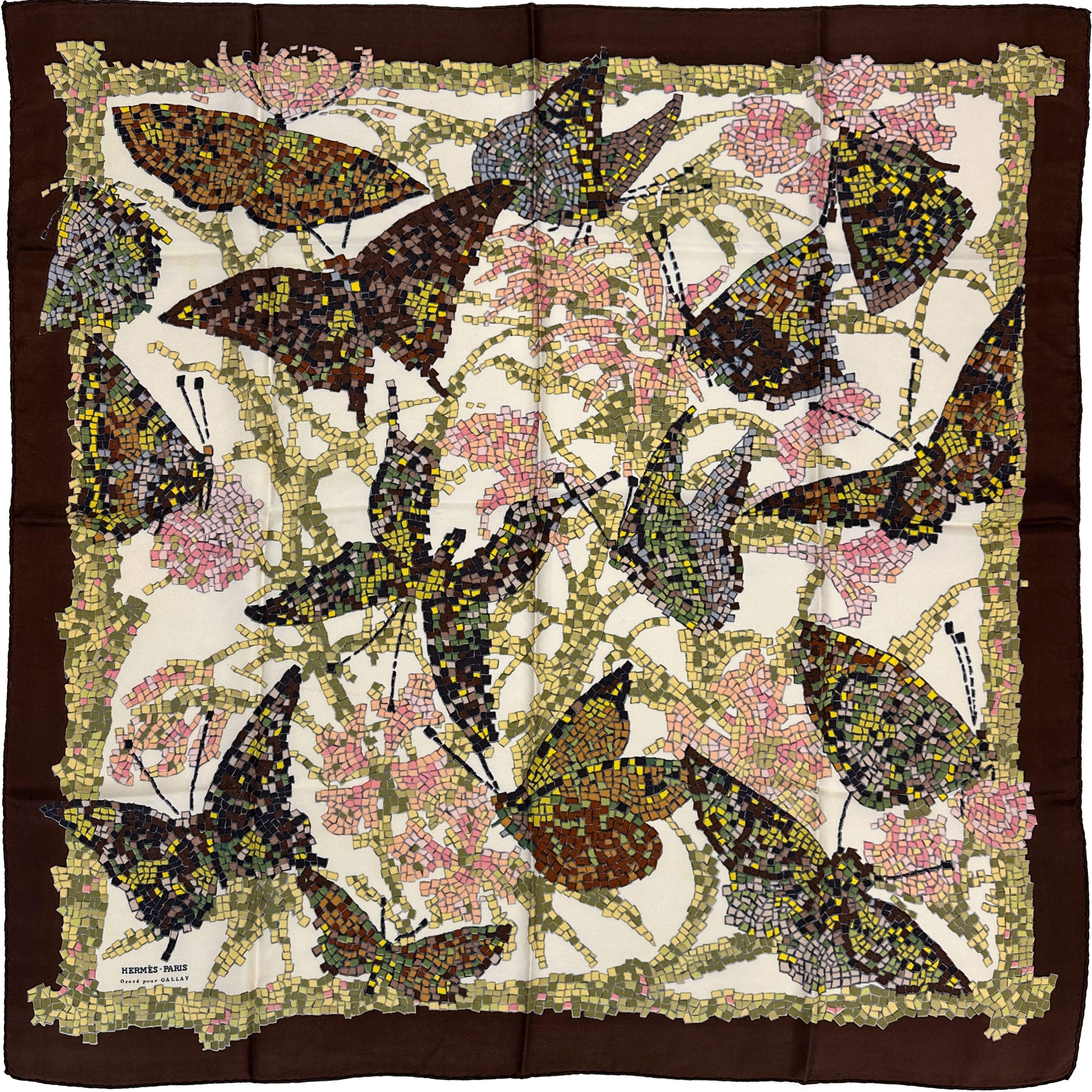 Hermès Papillons Mosaïques 90