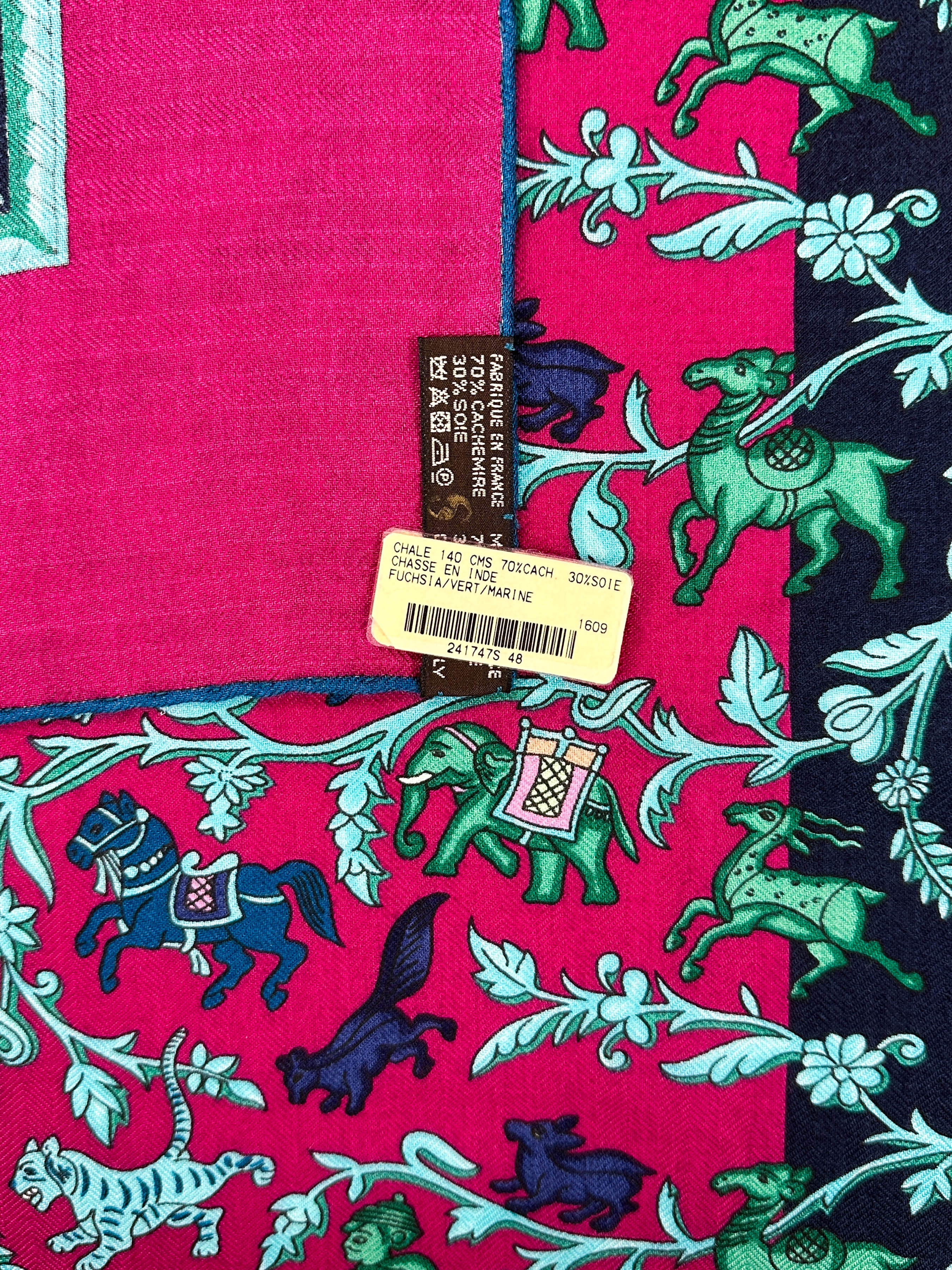 Hermès Chasse en Inde Cashmere Silk 140