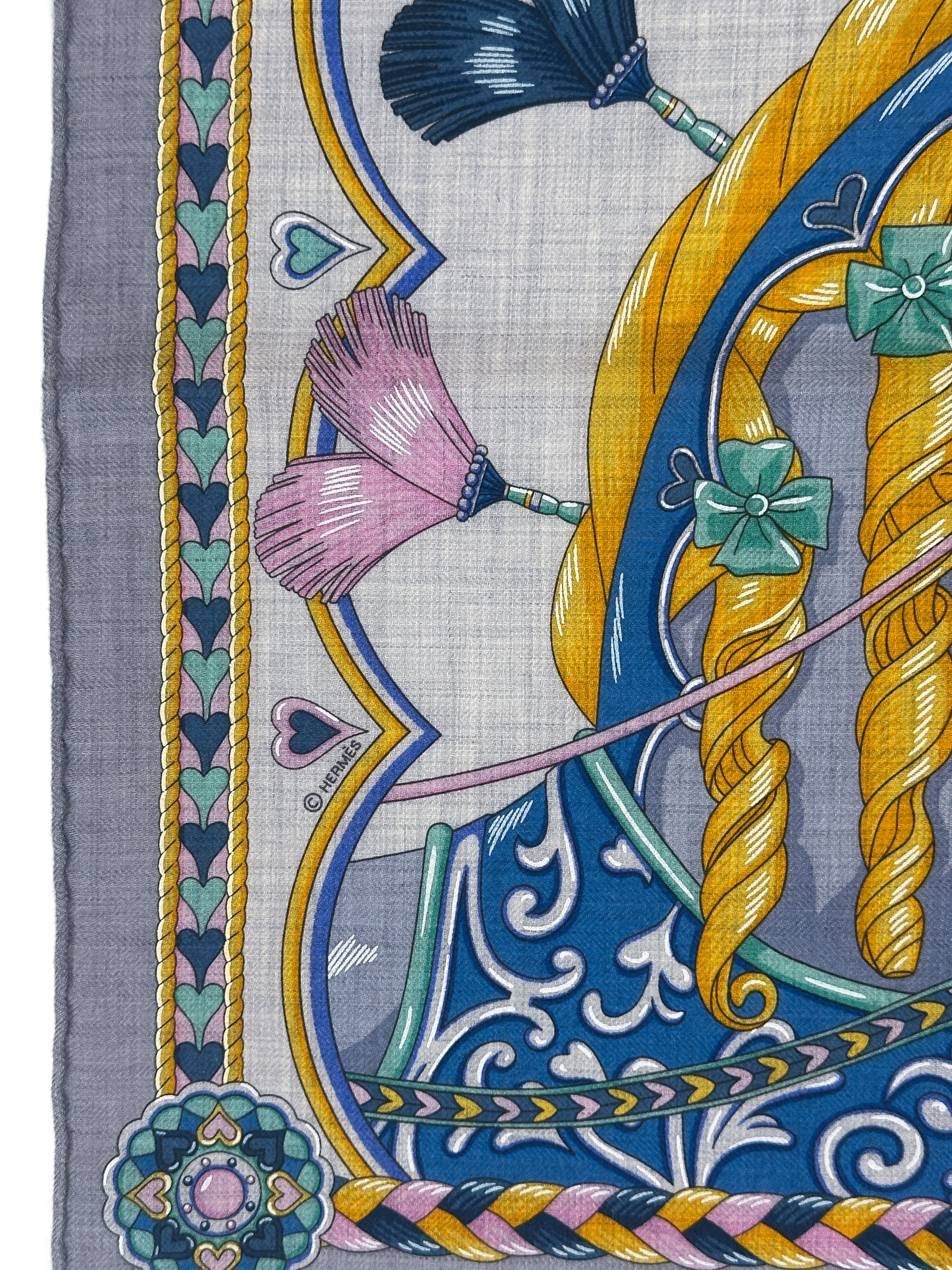 Hermès Harnais de Coeur Cashmere Silk 45