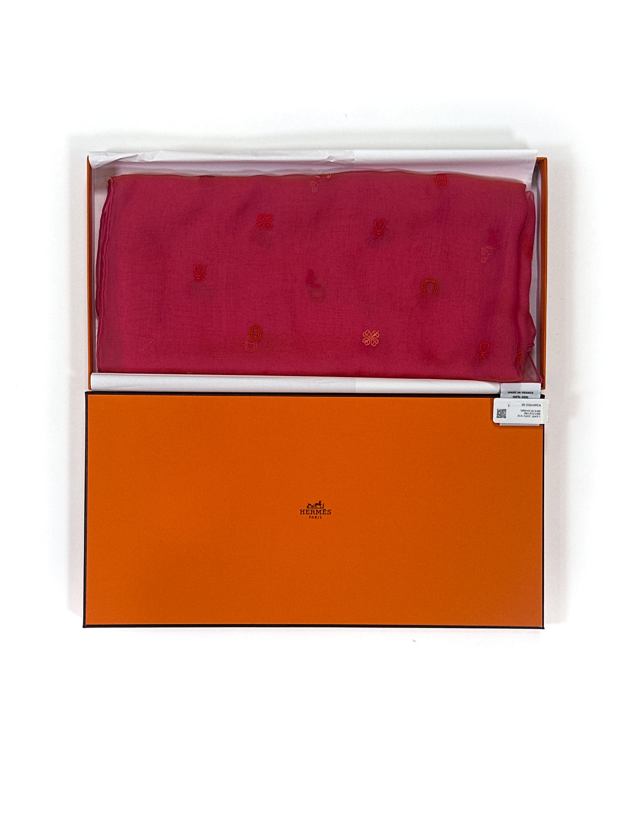 Hermès Multicharms Embroidered Changeant Mousseline 90