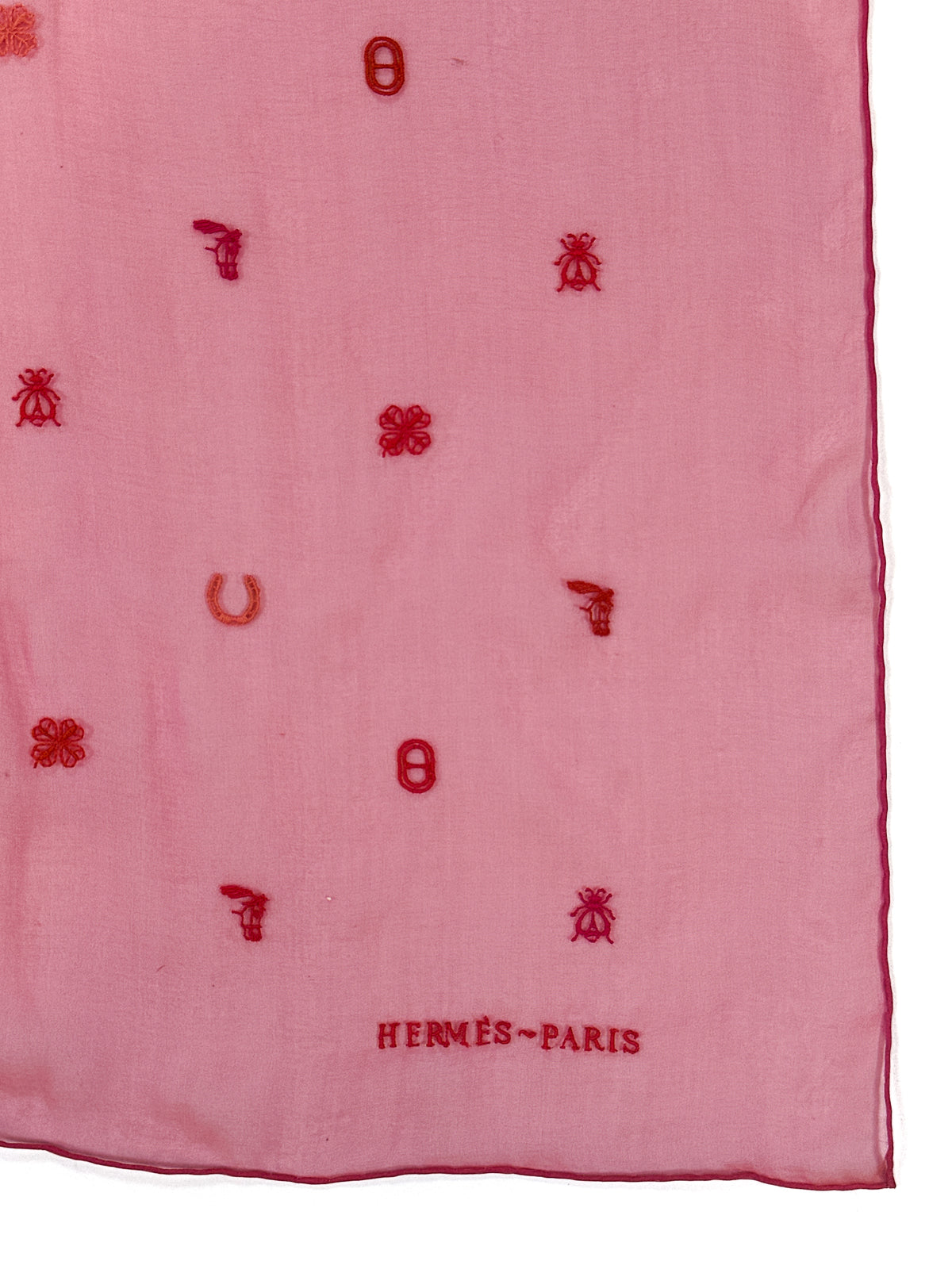 Hermès Multicharms Embroidered Changeant Mousseline 90