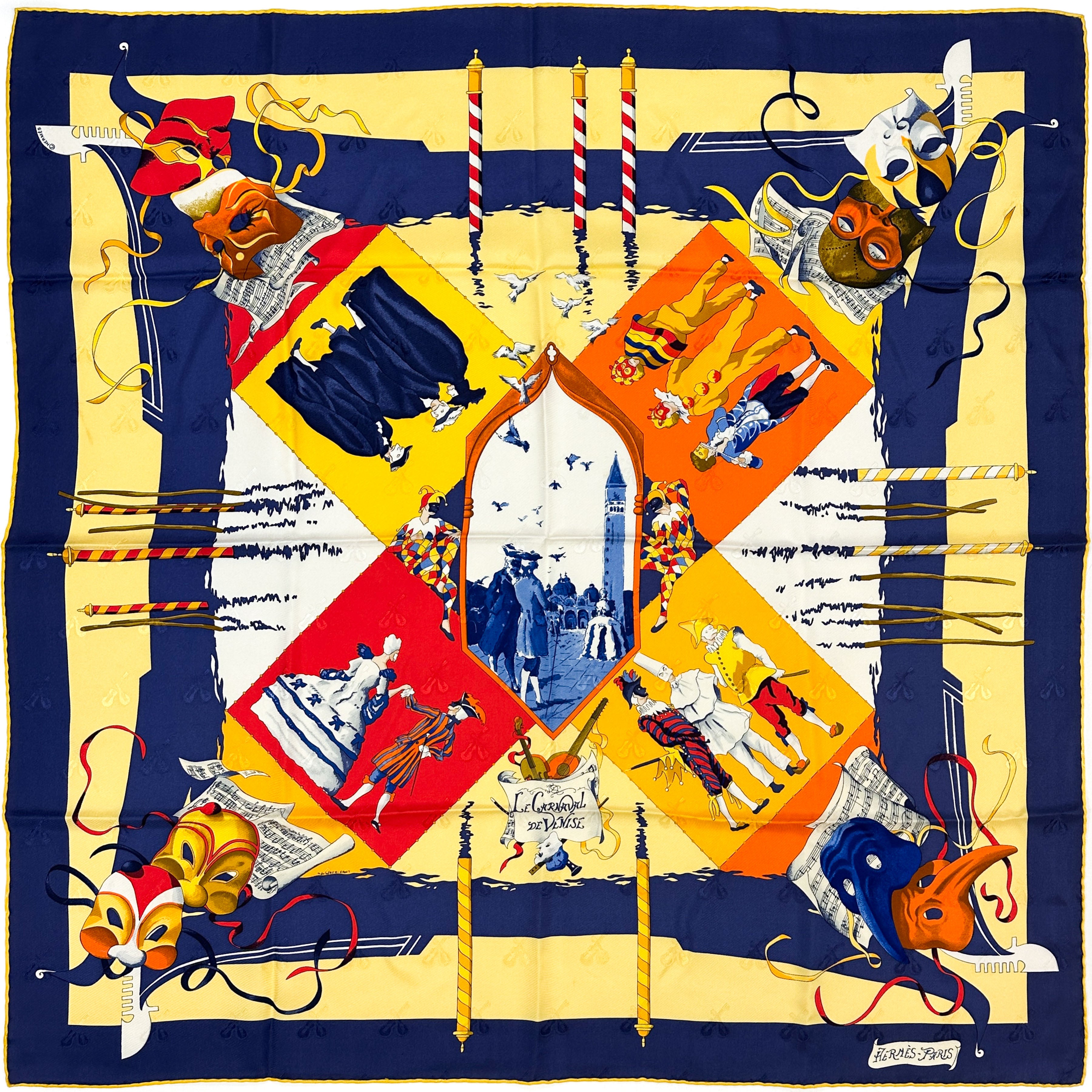 Hermès Le Carnival de Venise First Edition Jacquard 90