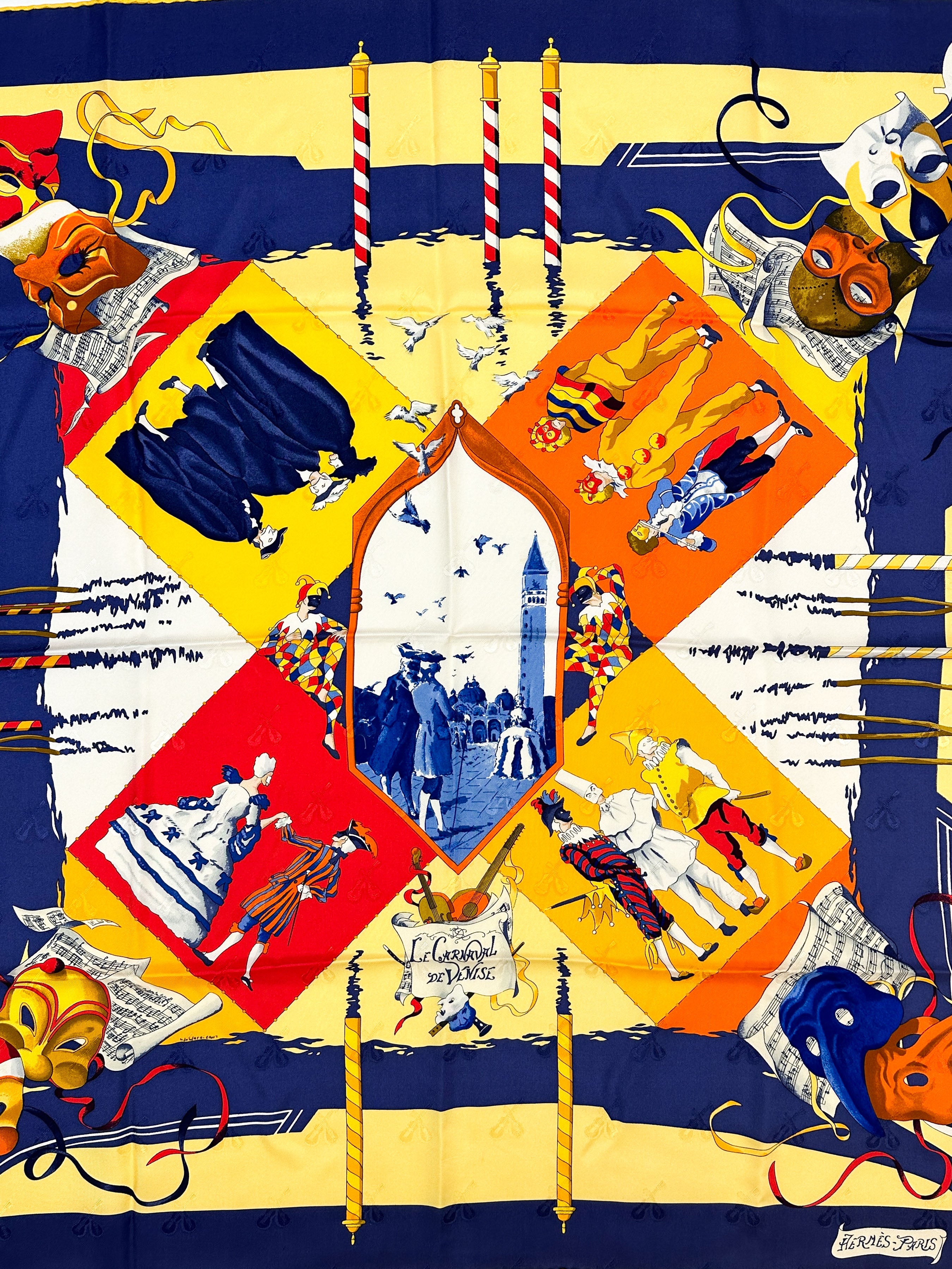 Hermès Le Carnival de Venise First Edition Jacquard 90