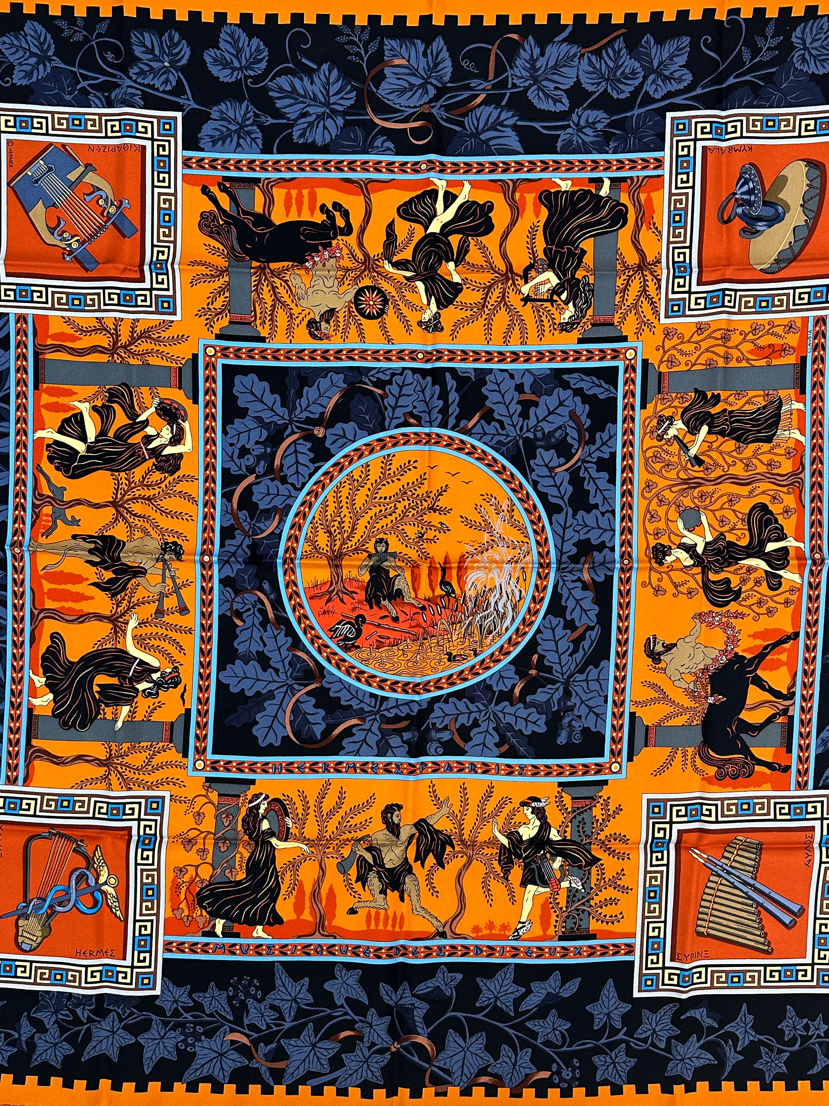 ☘️美品☘️ エルメス カレ90　Musique Des Dieux 神々の音楽 Hermès Musique des Dieux 90