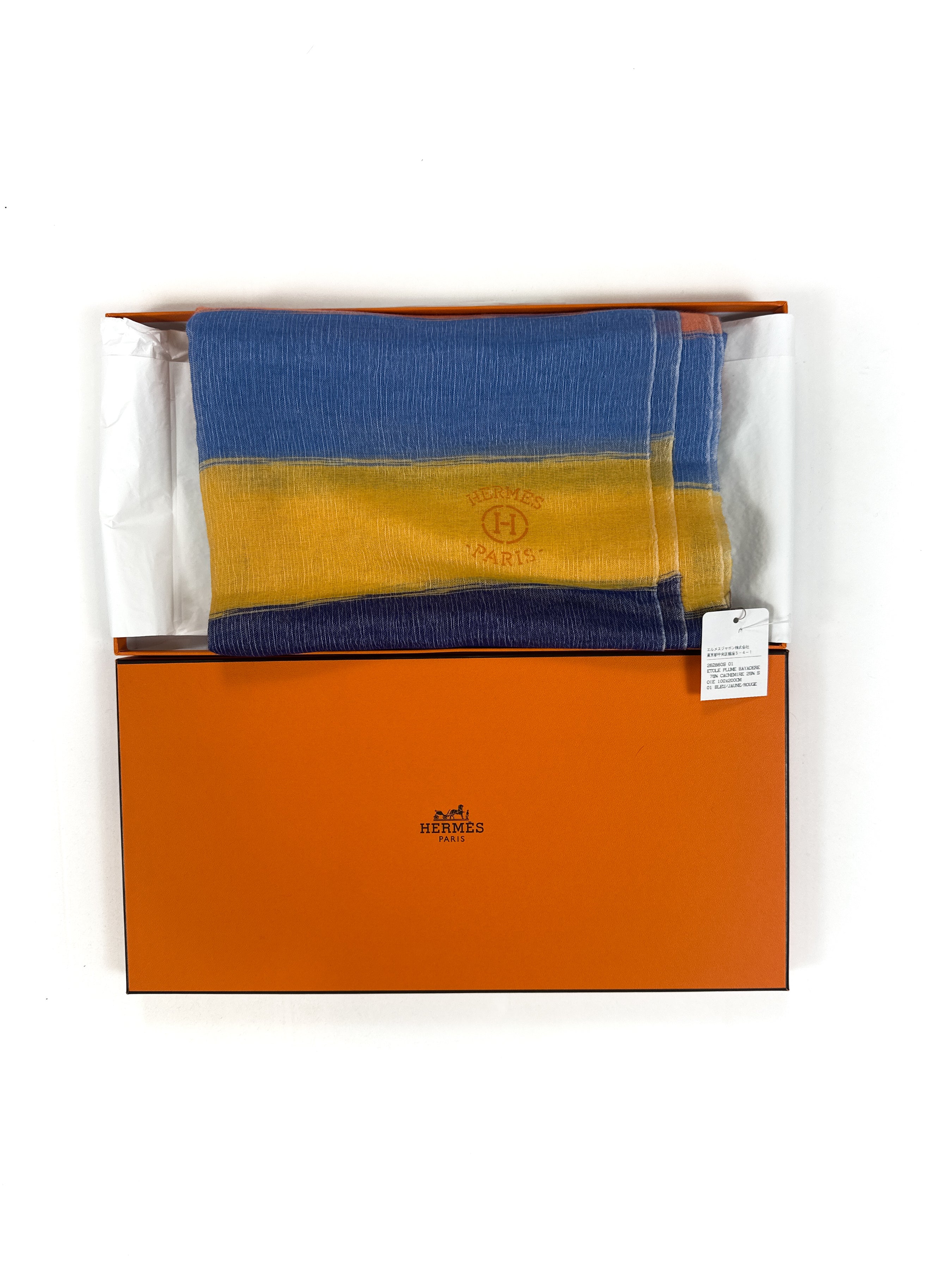 Hermès Etole Plume Bayadere Shawl