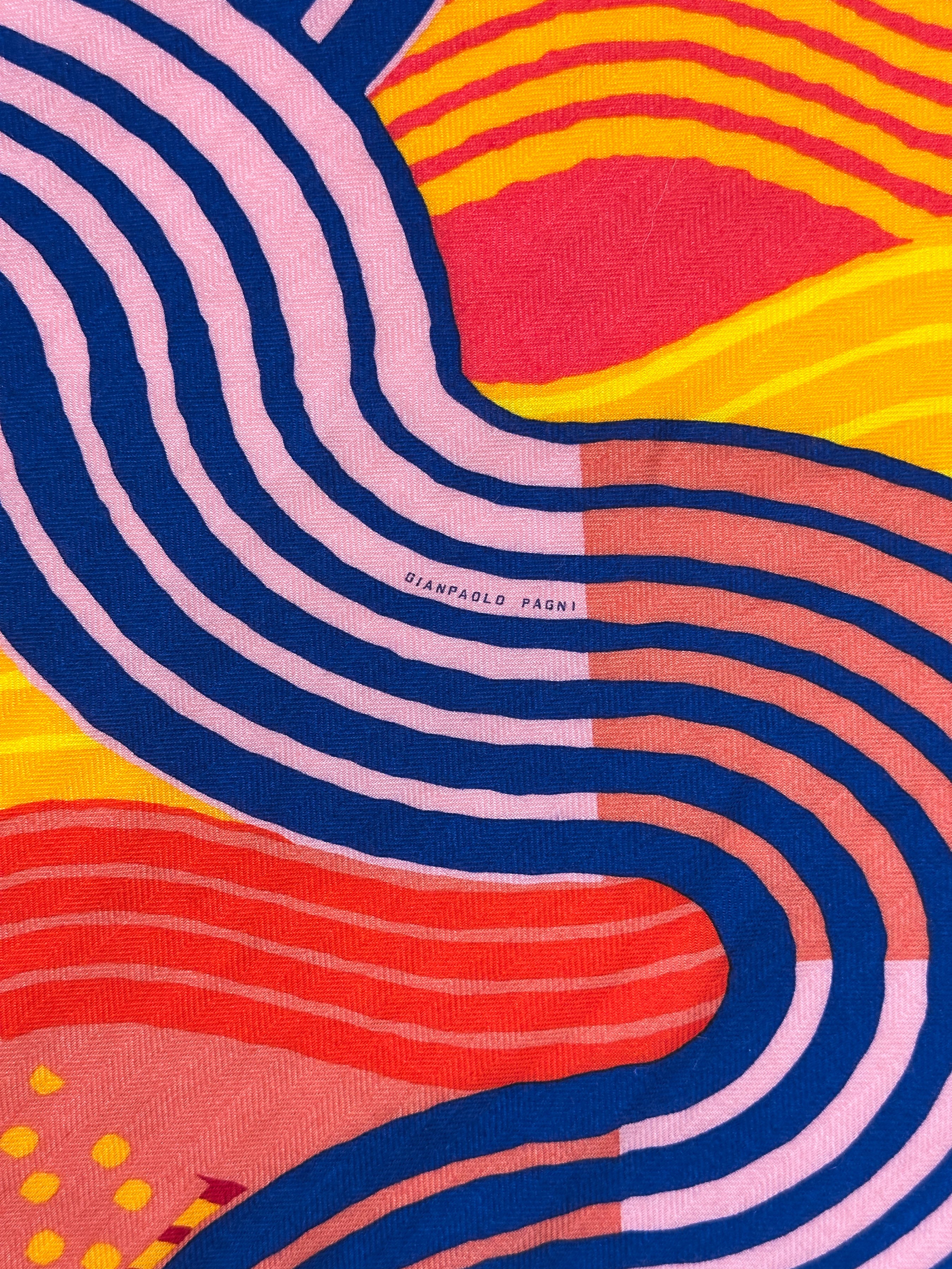 Hermès Cheval Vague Cashmere Silk Giant Triangle
