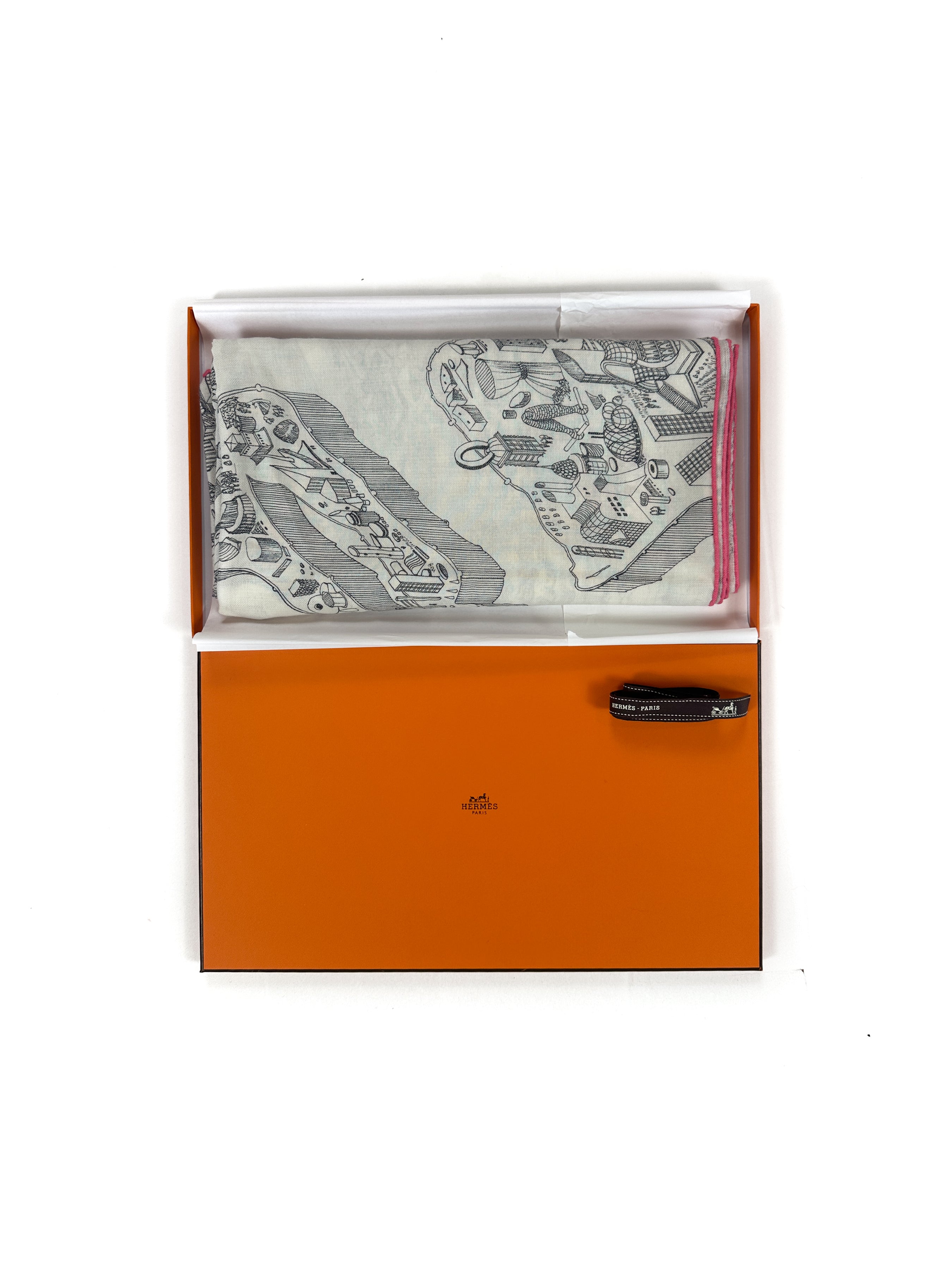 Hermès La Nouvelle Cité Cavalière Cashmere Silk 140